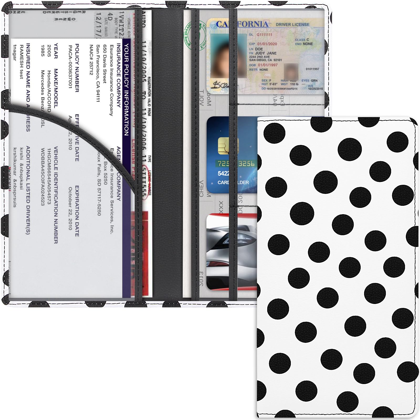 Magnetic Car Registration and Insurance Document Holder