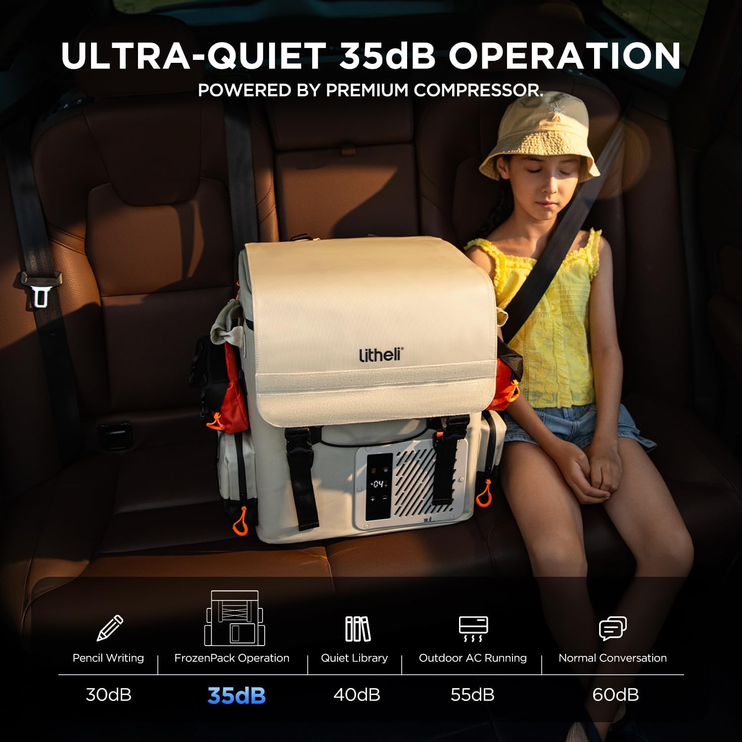 LiTHELi Frozen Pack 12V Car Refrigerator & Portable Electric Cooler