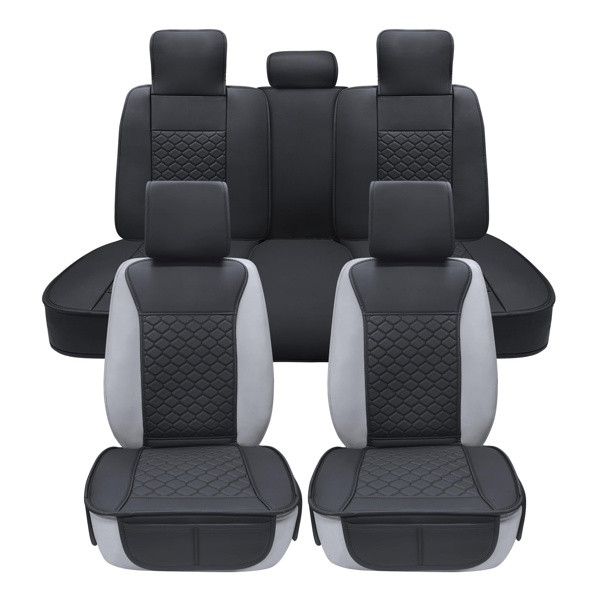 Elantrip Front Car Seat Covers Leather Water Proof Seat Protector Universal fit