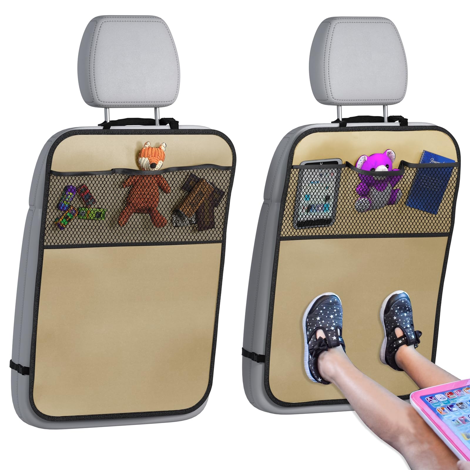 lebogner Back Seat Cover for Kids + 3 Pocket Storage Organizer