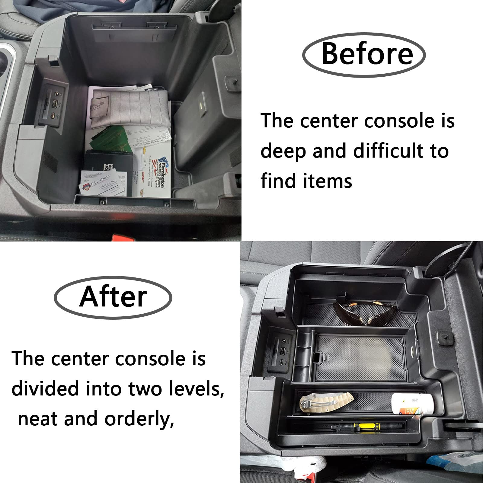 Full-Coverage Center Console Tray for Silverado and Sierra