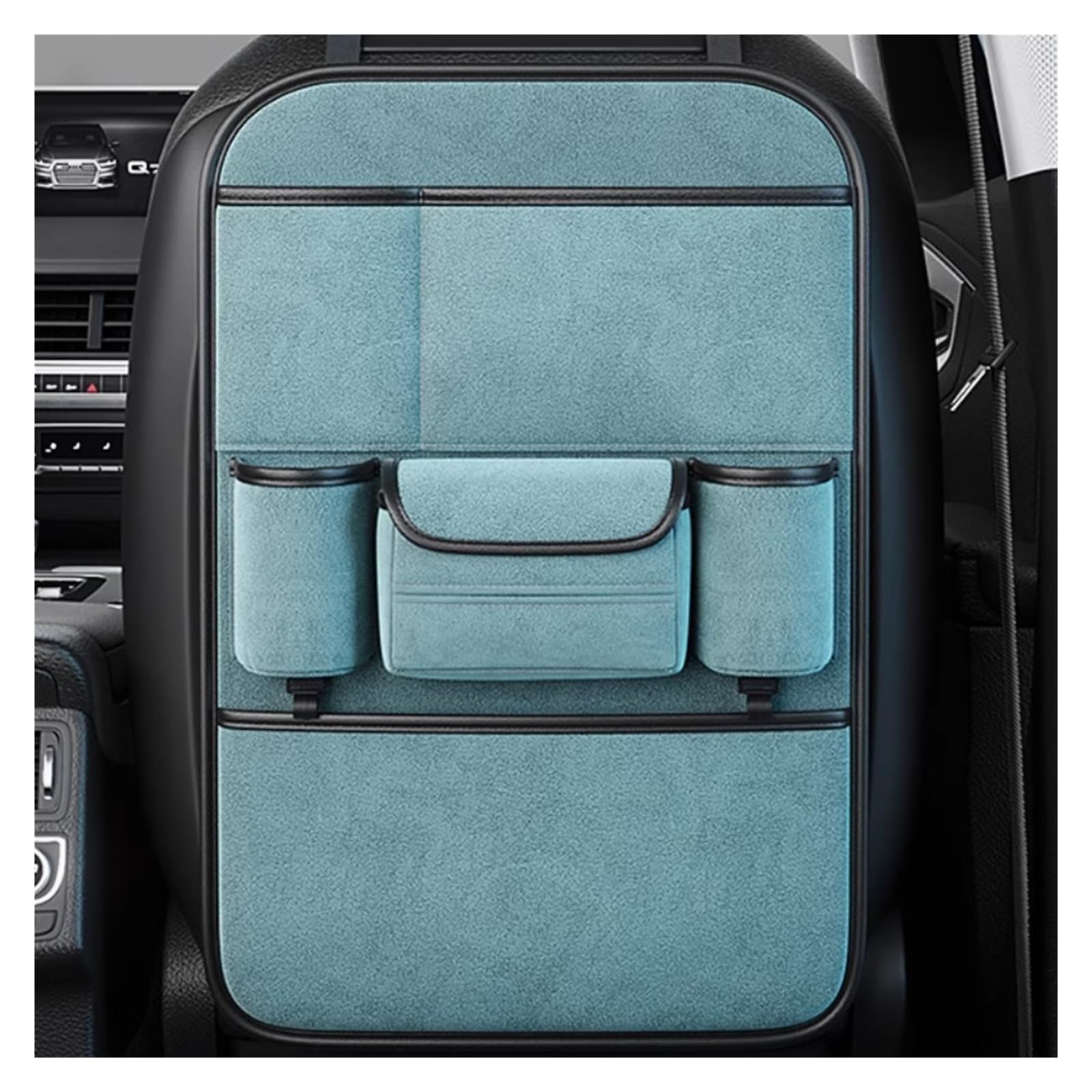 VZYQIVAP Car Seat Back Organizer For Volkswagen Karmann Ghia (Type 14) 1966-1970, Premium Flannel Storage Organizer with Tissue Pocket, 2 Cup Holders & Multi Pockets