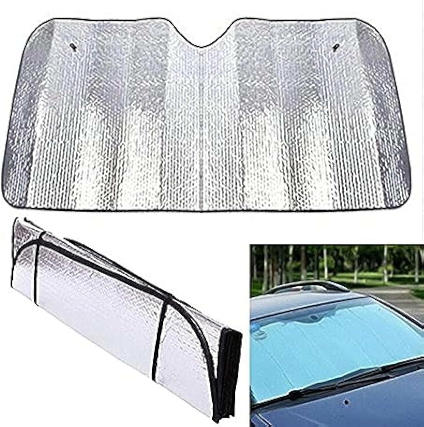 Foldable Reflective Windshield Sunshade for Cars