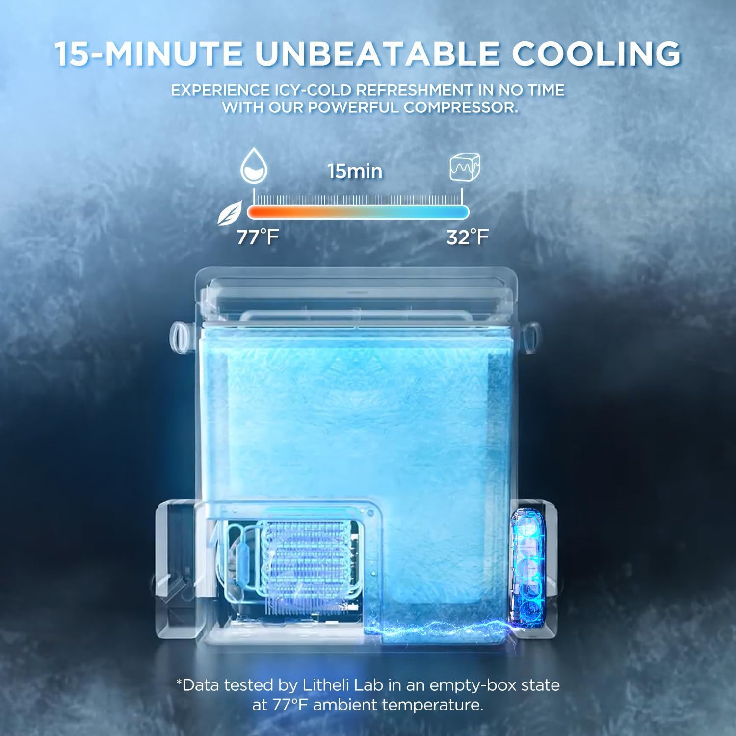 LiTHELi Frozen Pack 12V Car Refrigerator & Portable Electric Cooler