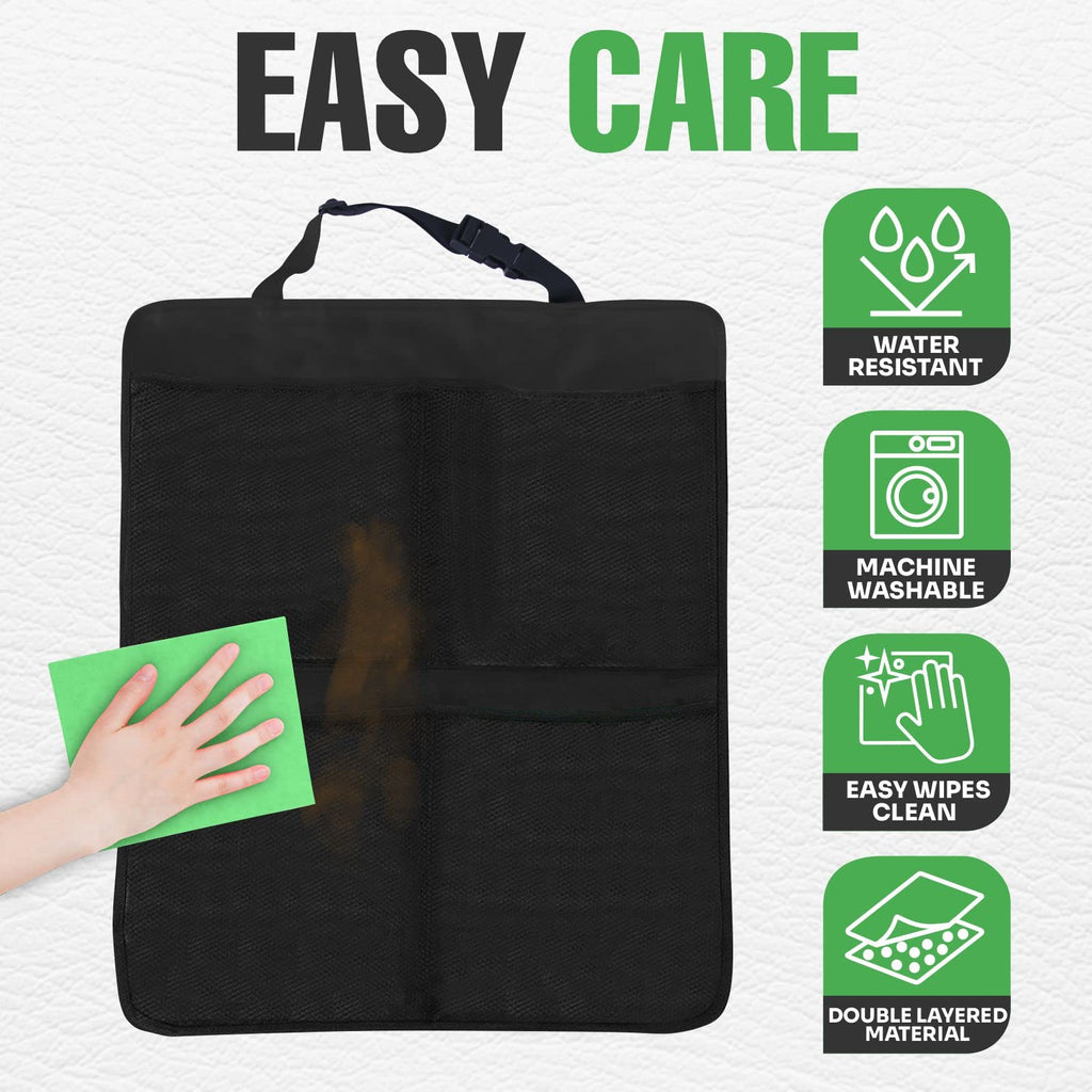 lebogner Back Seat Cover for Kids + 3 Pocket Storage Organizer