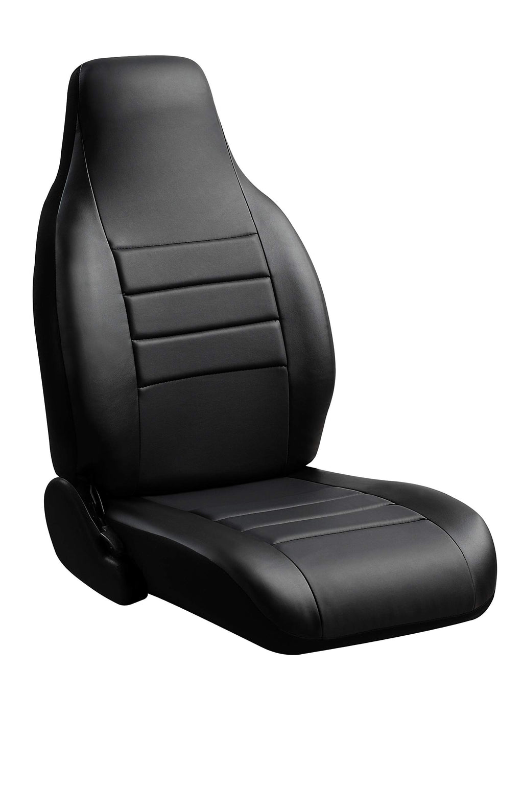 Fia SL62-53 BLK/BLK, Custom Fit Rear Seat Cover, Split Seat 40/60 - Leatherette, (Solid Black)