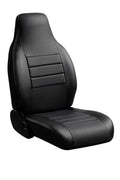 Fia SL62-53 BLK/BLK, Custom Fit Rear Seat Cover, Split Seat 40/60 - Leatherette, (Solid Black)