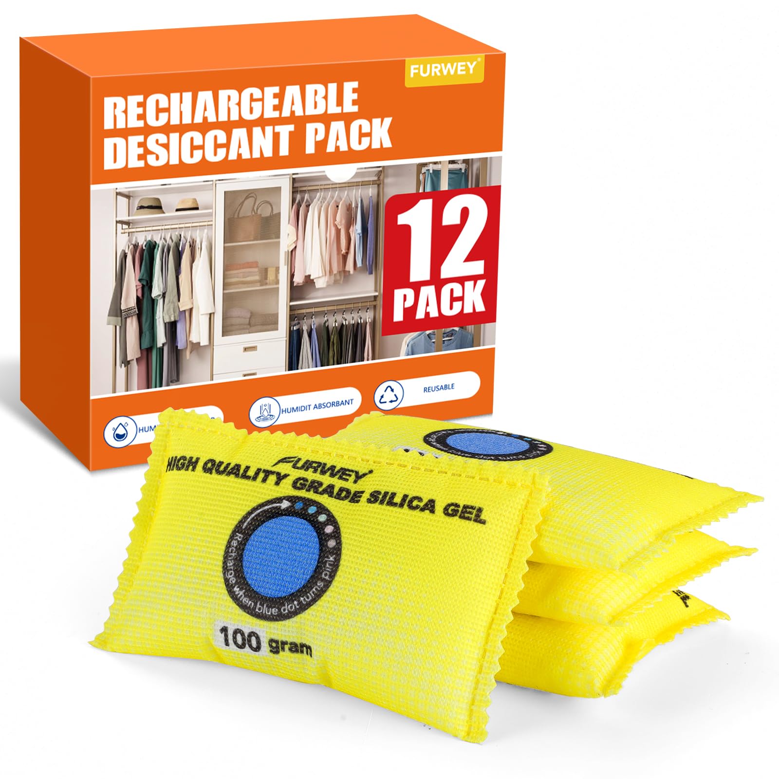 FURWEY 6P 12P 24PDehumidifier Bags