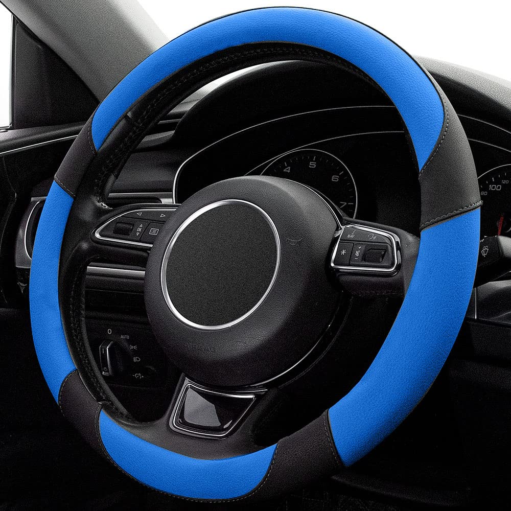 15-Inch Anti-Slip Microfiber Leather Steering Wheel Cover