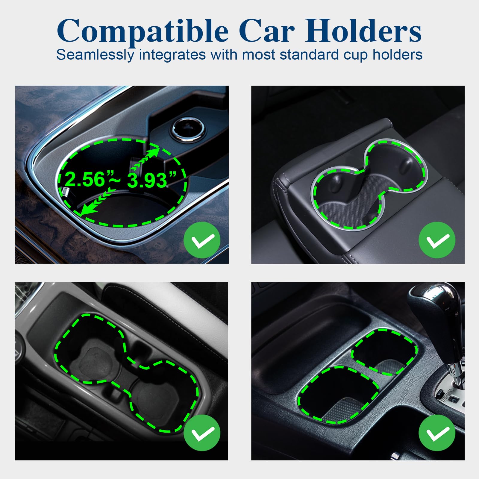 Car Cup Holder Expander, Cup Holder Extender Adapter with Expandable Arm and Adjustable Base, Compatible with Yeti Ramblers, Hydro Flasks, Stanley, Owala Most Coffee Mugs Bottles & Cups
