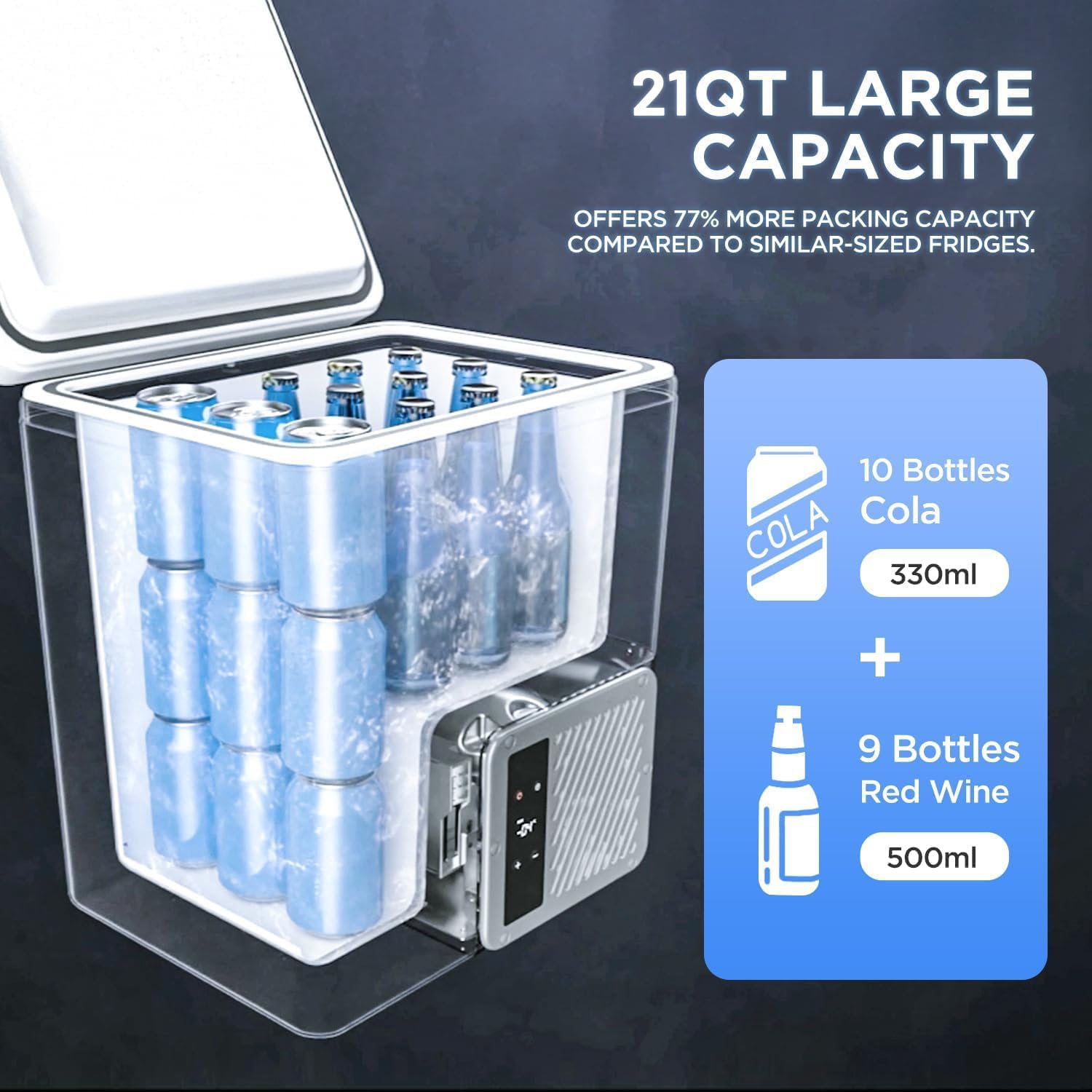 LiTHELi Frozen Pack 12V Car Refrigerator & Portable Electric Cooler