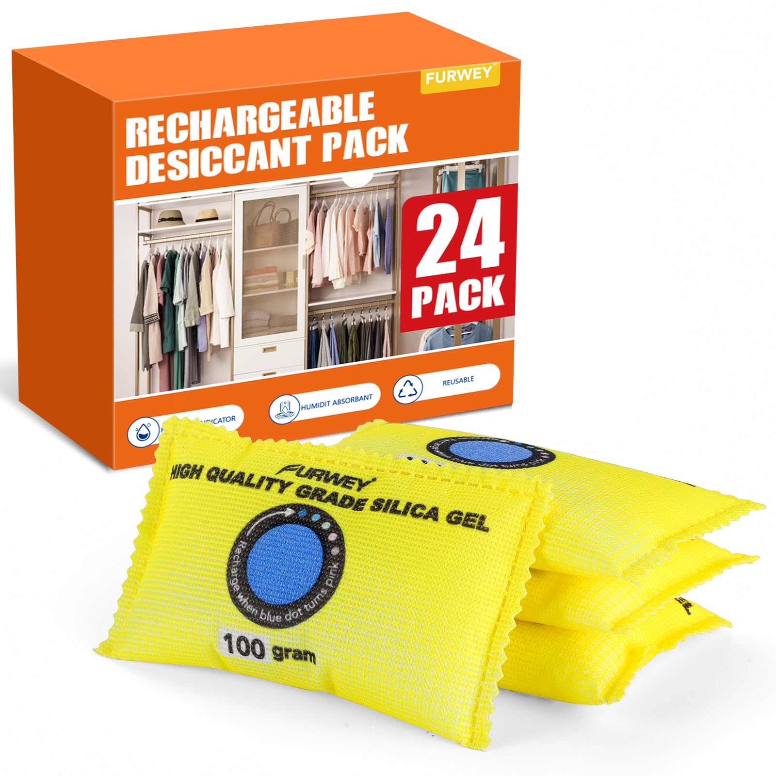 FURWEY 6P 12P 24PDehumidifier Bags