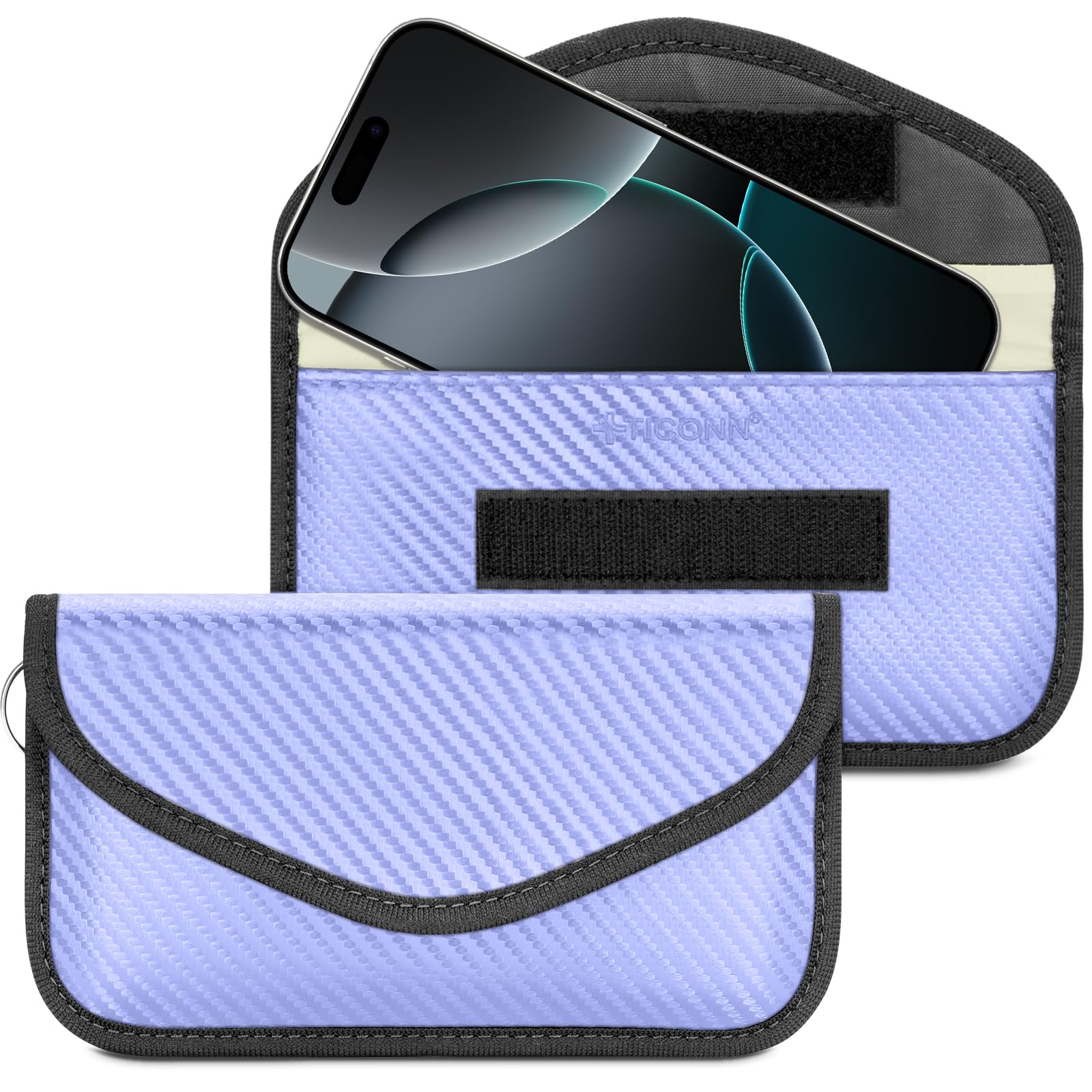 TICONN Faraday Bags for Car Keys Fob, Faraday Cage Protector, Car RFID Signal Blocking, Anti-Theft Pouch Anti-Hacking Case Blocker