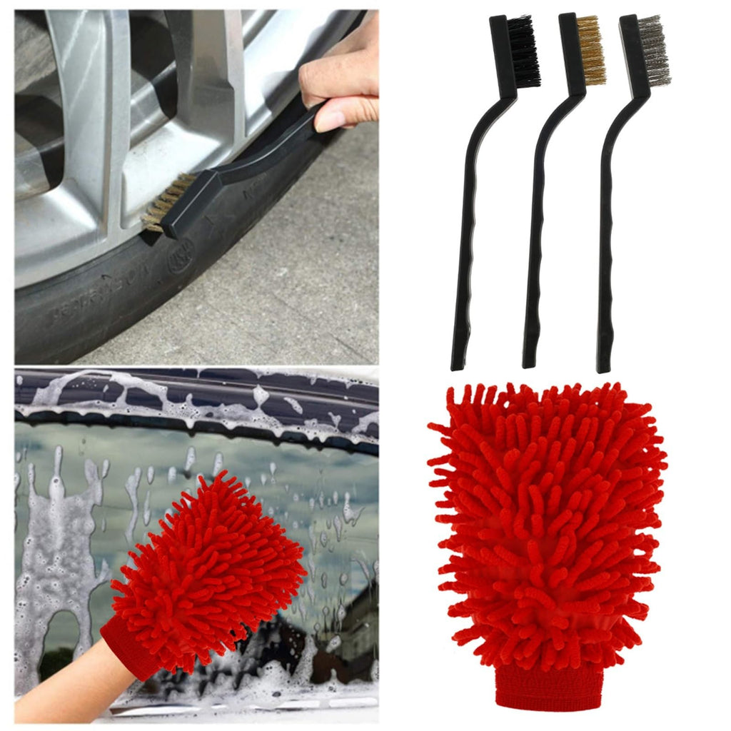 Zocxielr Car Detailing Brush Set Car Wash Cleaning Brushes Auto Detailing Brushes Set for Car Seat Cleaning Car Engine Detailing Kit