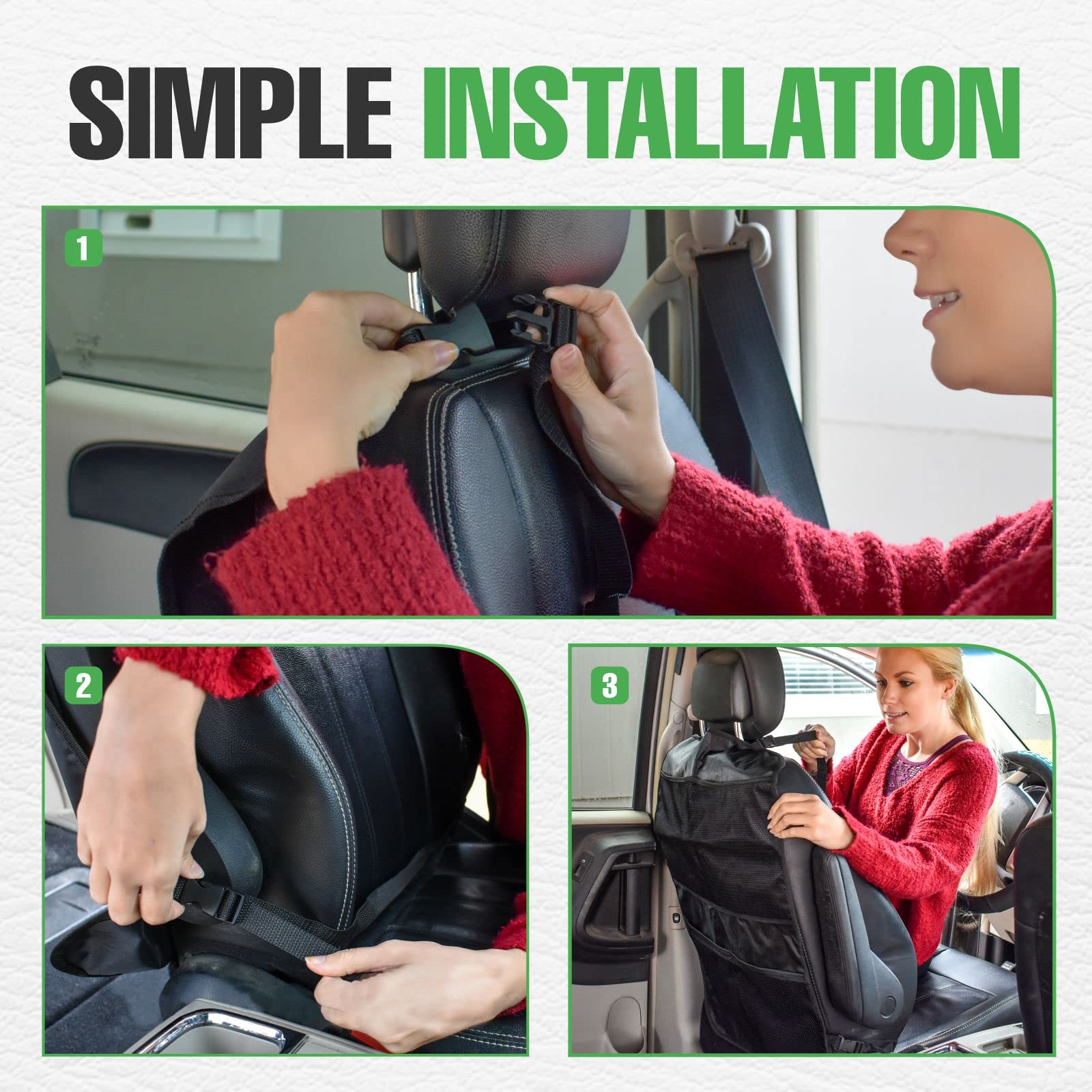 lebogner Back Seat Cover for Kids + 3 Pocket Storage Organizer