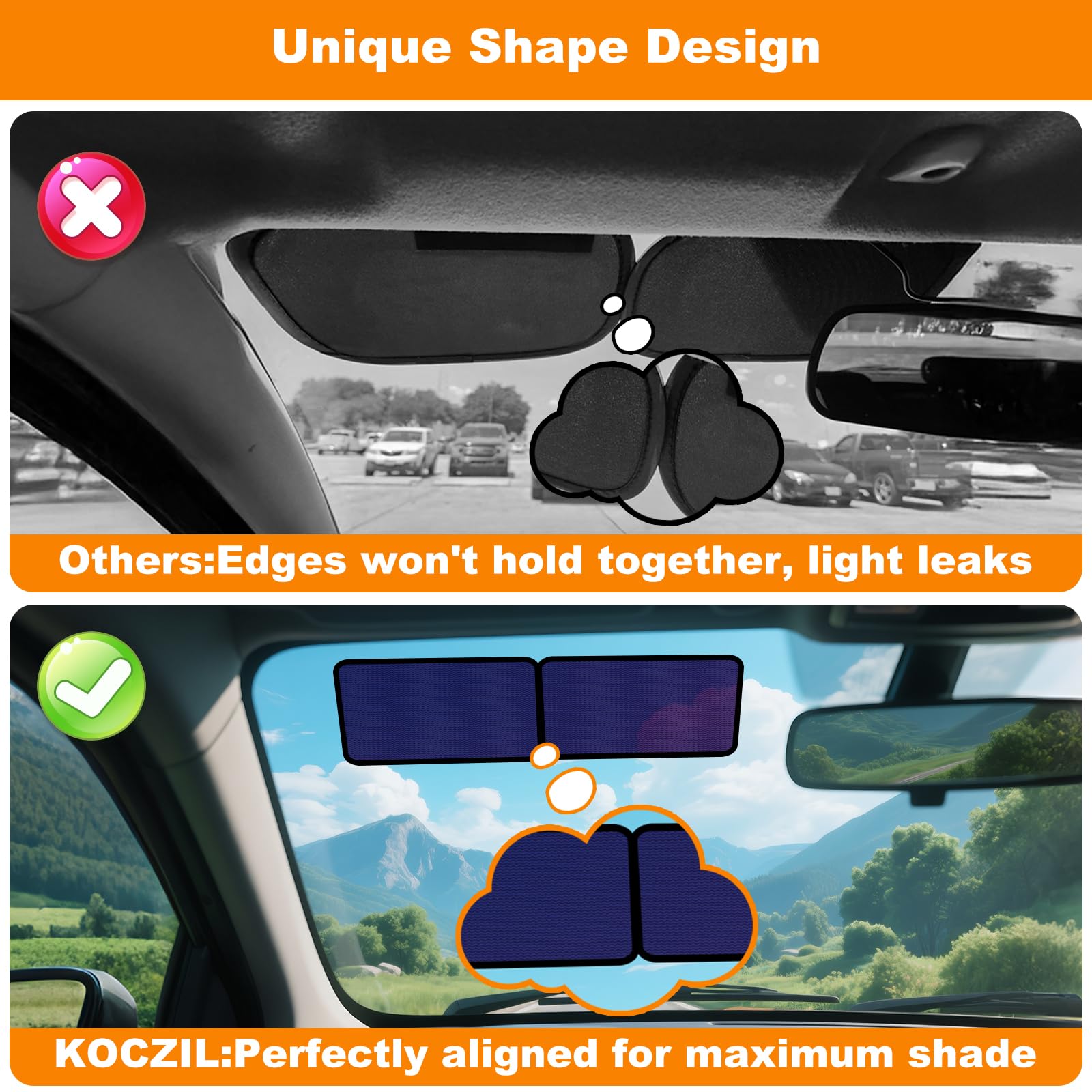 Semi-Transparent Static-Cling Car Window Shade