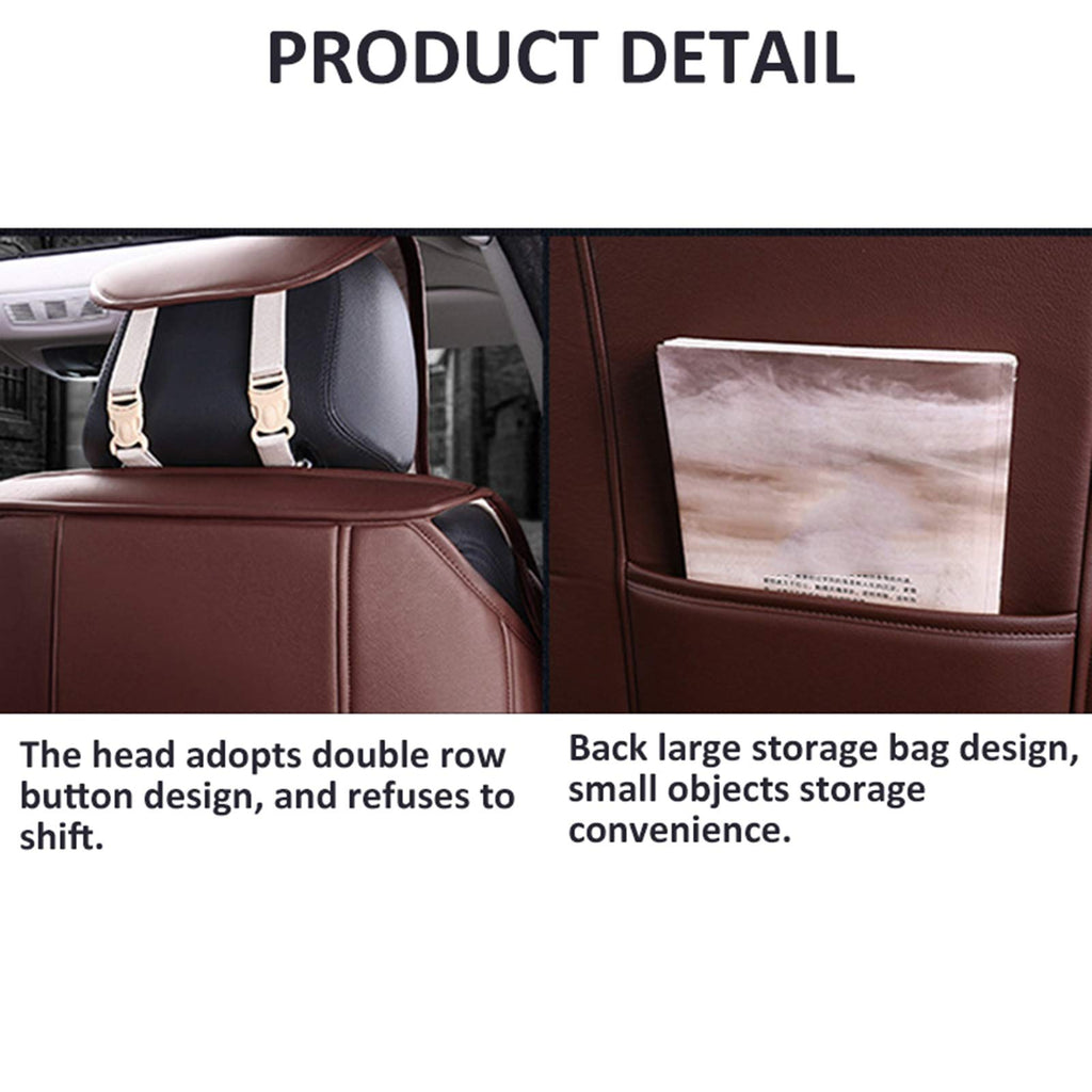 KG7HQRP Full Set Universal Fit 5 Seats Car Sedan SUV Seat Covers Protectors Waterproof Pu Leather Auto Seat Cushions A