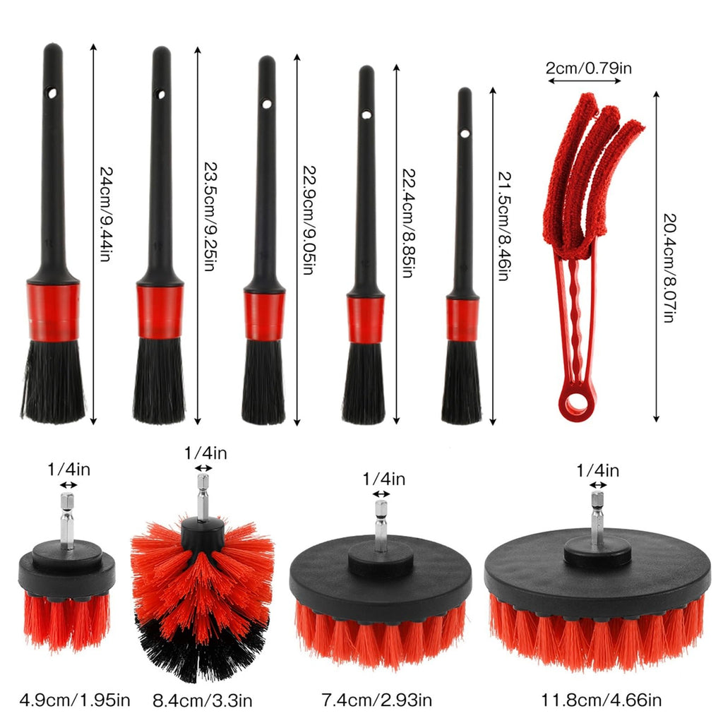 Zocxielr Car Detailing Brush Set Car Wash Cleaning Brushes Auto Detailing Brushes Set for Car Seat Cleaning Car Engine Detailing Kit