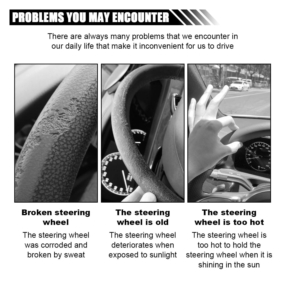 Sun Shade Steering Wheel Cover, Anti-Heat Protector, Universal 18 Inch Auto Sun Block Cover, Shield Accessories for Most Car Truck SUV