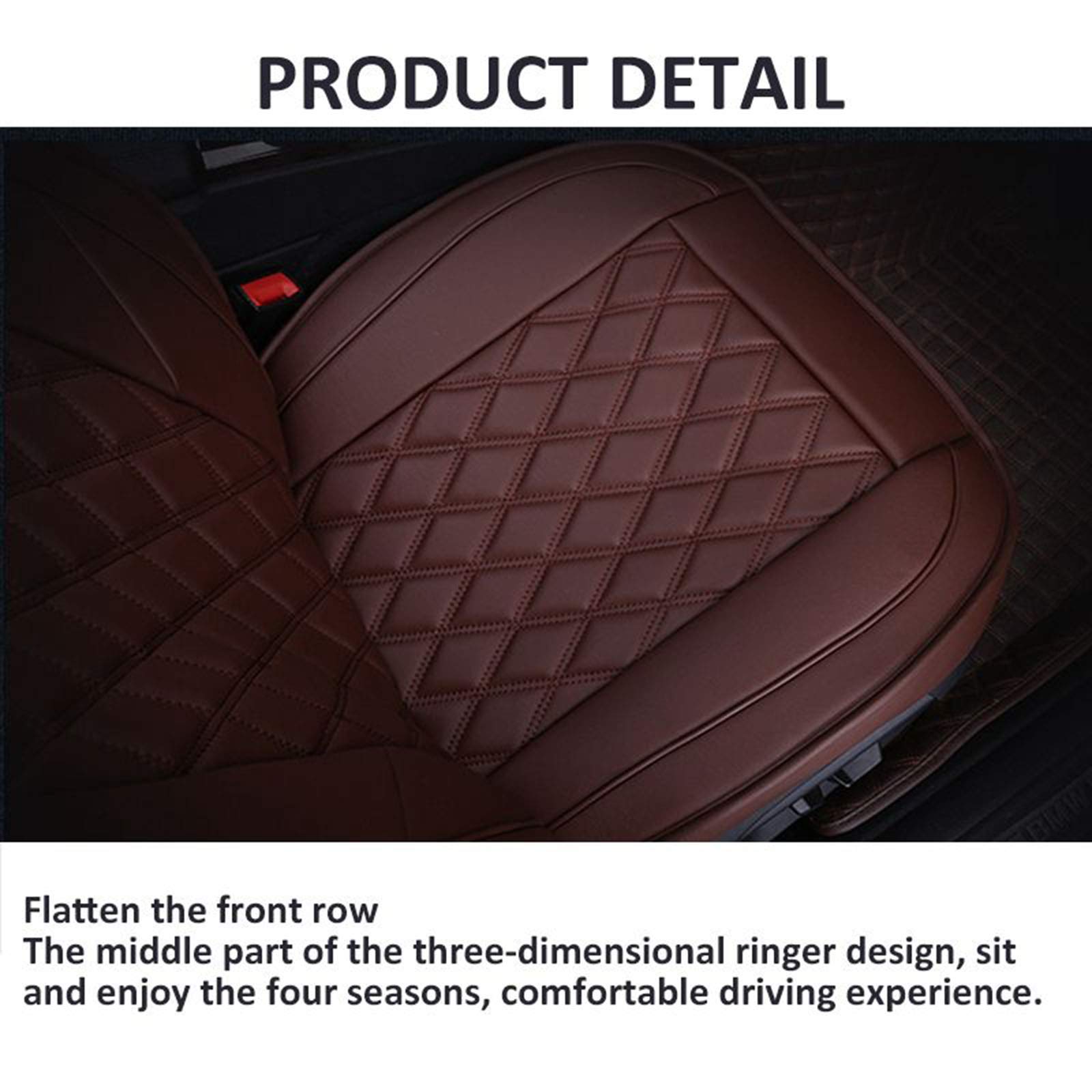 KG7HQRP Full Set Universal Fit 5 Seats Car Sedan SUV Seat Covers Protectors Waterproof Pu Leather Auto Seat Cushions A