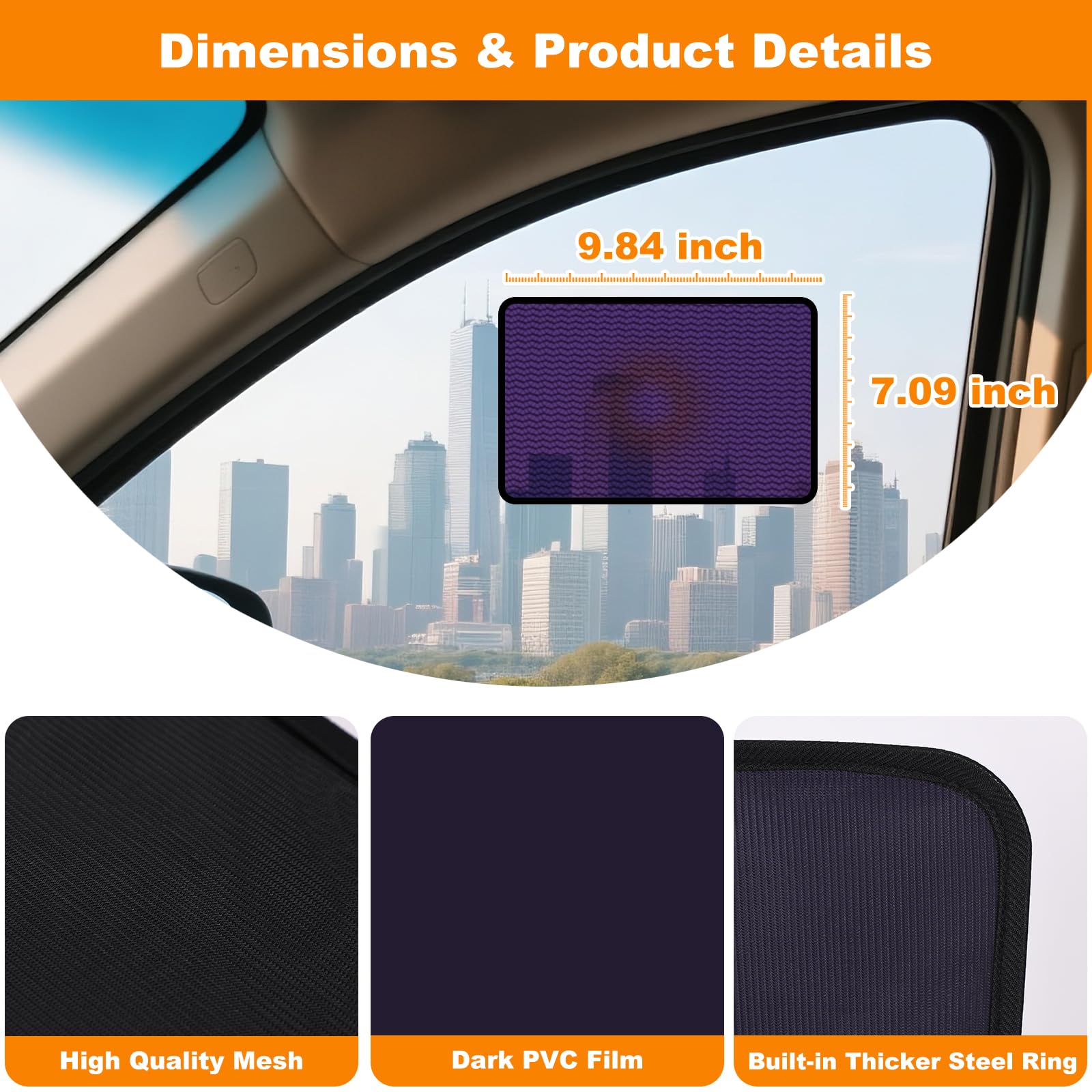 Semi-Transparent Static-Cling Car Window Shade