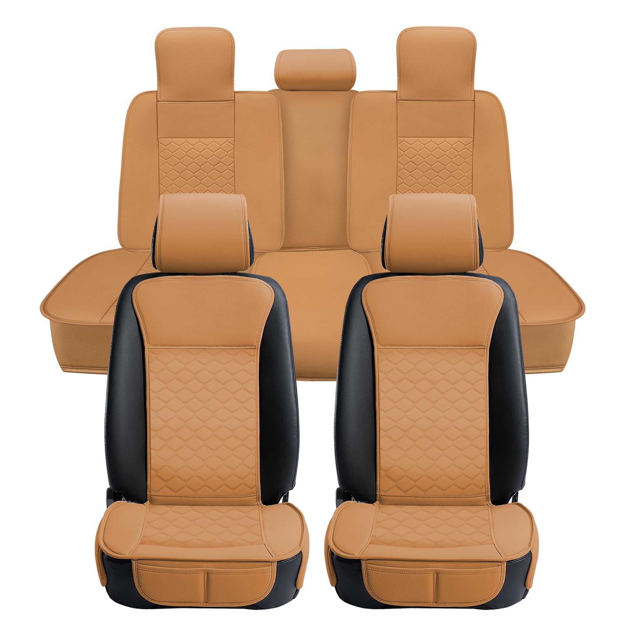 Elantrip Front Car Seat Covers Leather Water Proof Seat Protector Universal fit