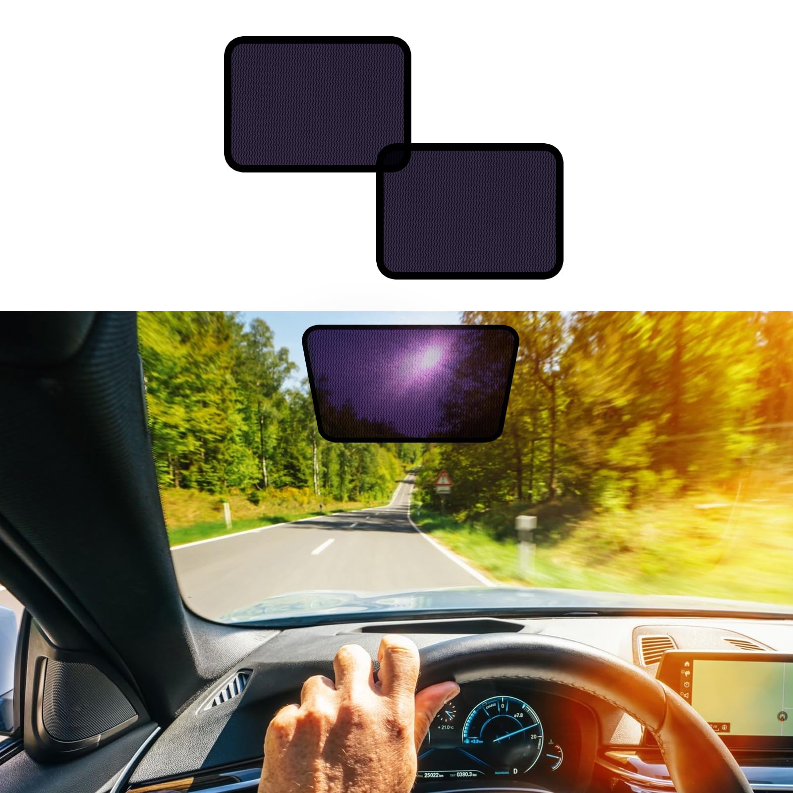 Semi-Transparent Static-Cling Car Window Shade