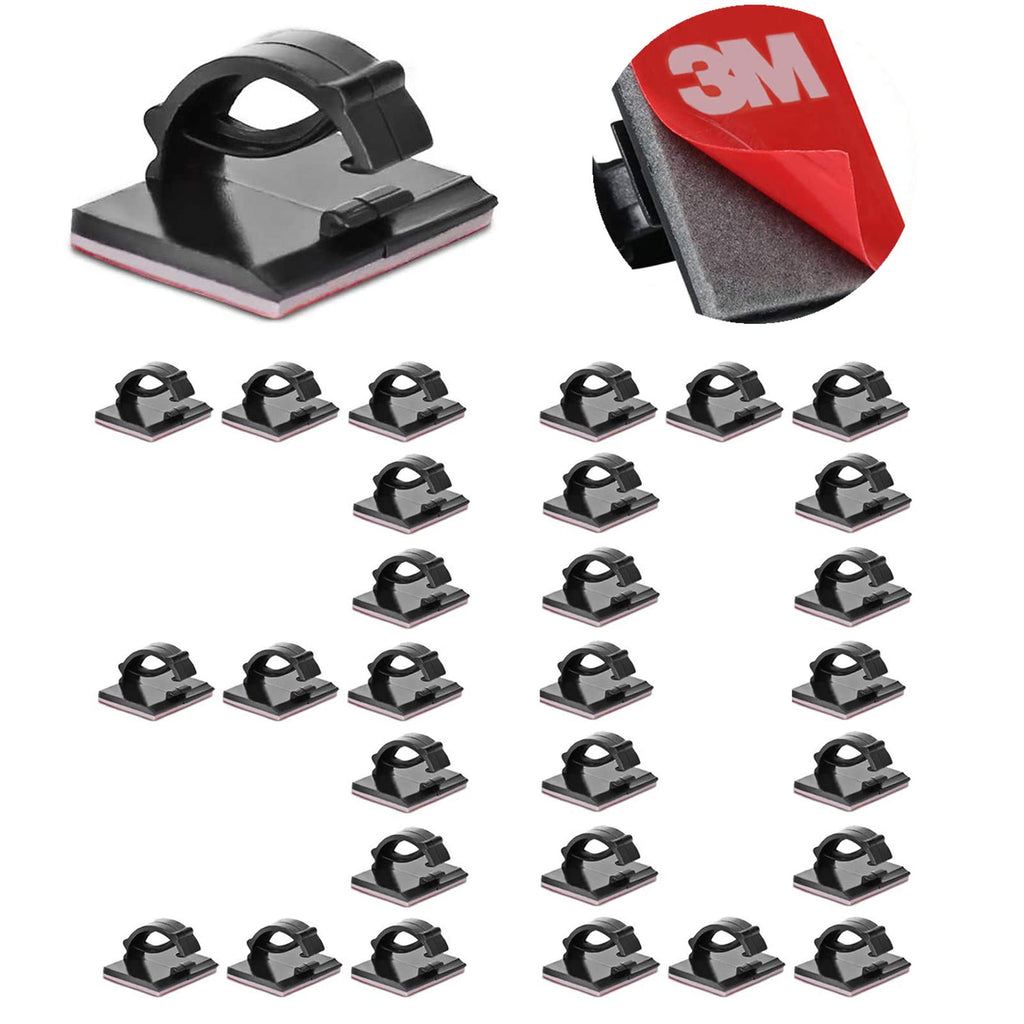 3M Self Adhesive Cable Clips Management Strong Wire Holders Cord Organizer Cable Clamp Sticky Desk Management for Office Home Car Tables PC Laptop TV Walls,0.75"x0.6"