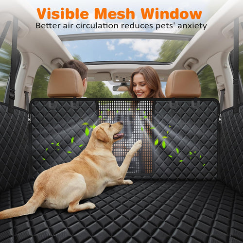4-in-1 Waterproof Dog Backseat Hammock with Mesh Window