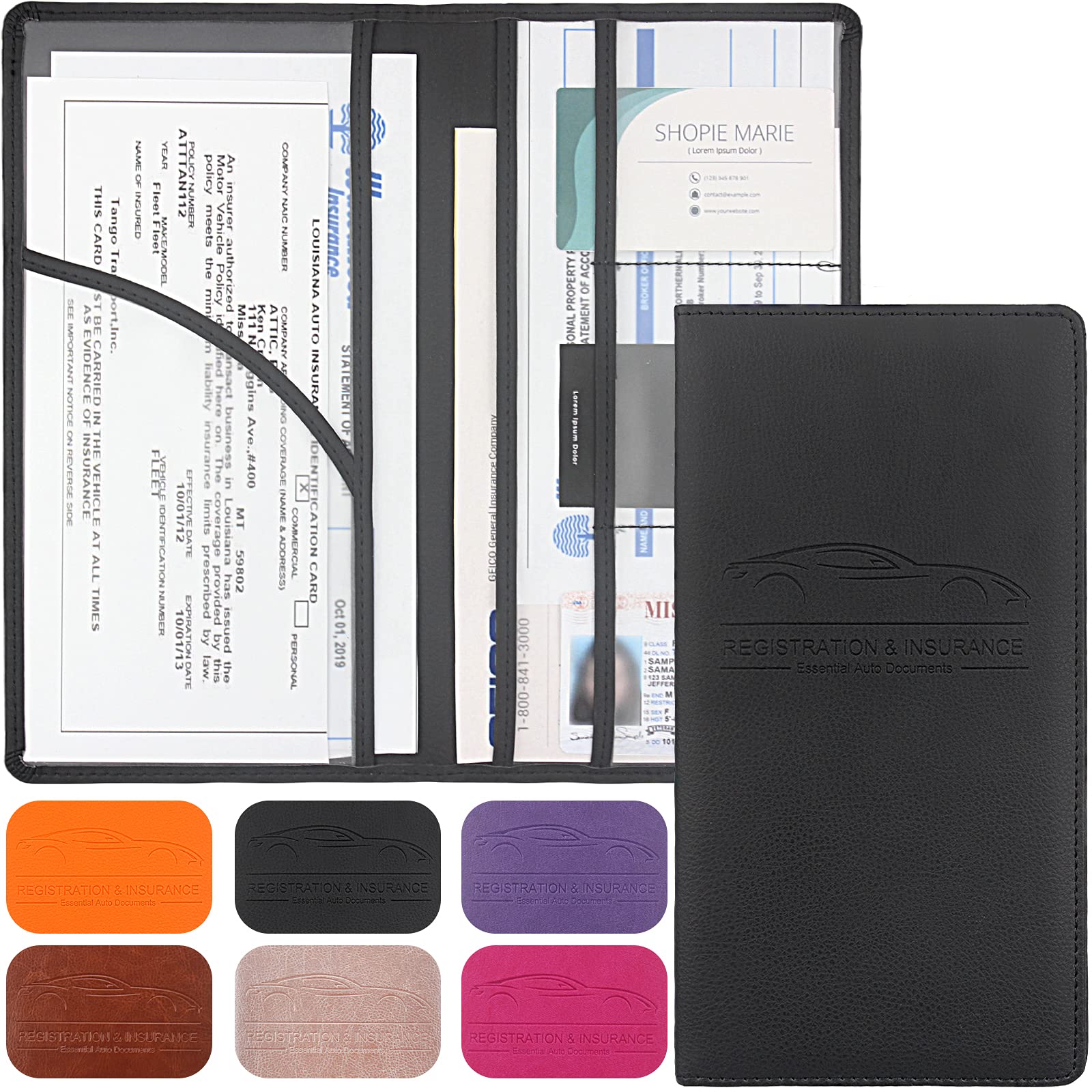 Magnetic Car Registration and Insurance Document Holder