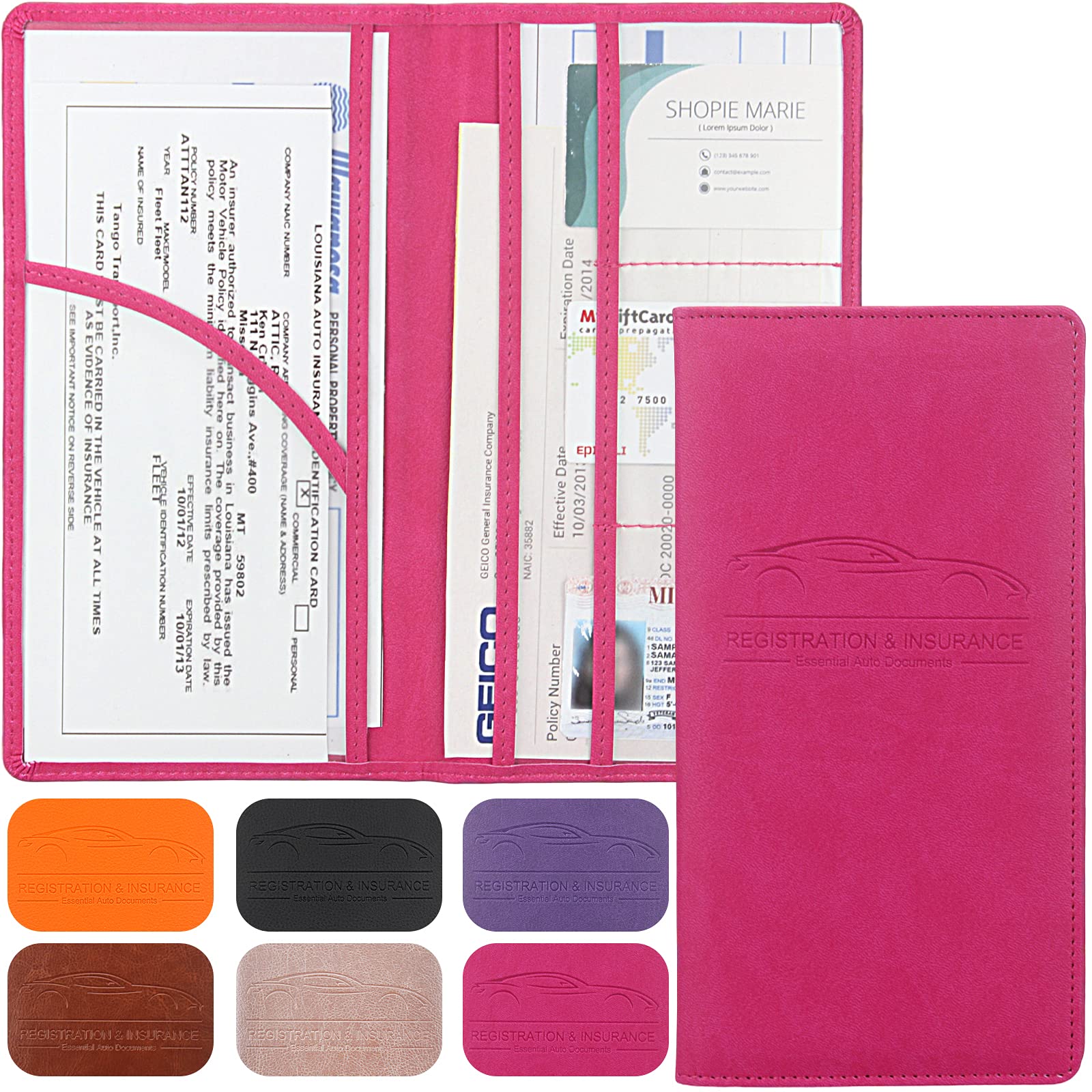 Magnetic Car Registration and Insurance Document Holder