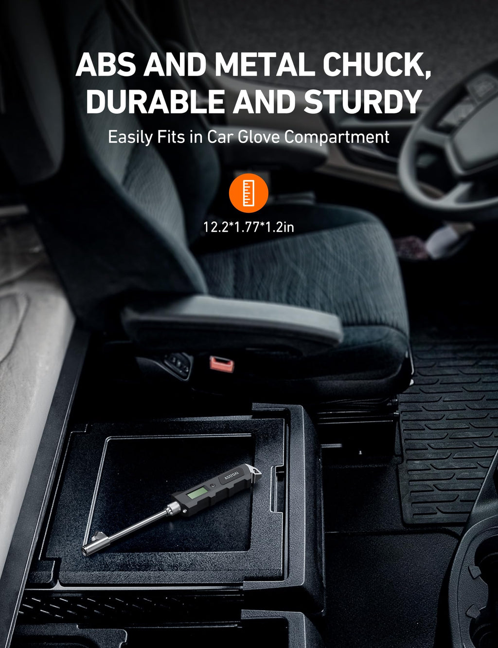 Heavy-Duty Digital Tire Pressure Gauge with Backlit LCD