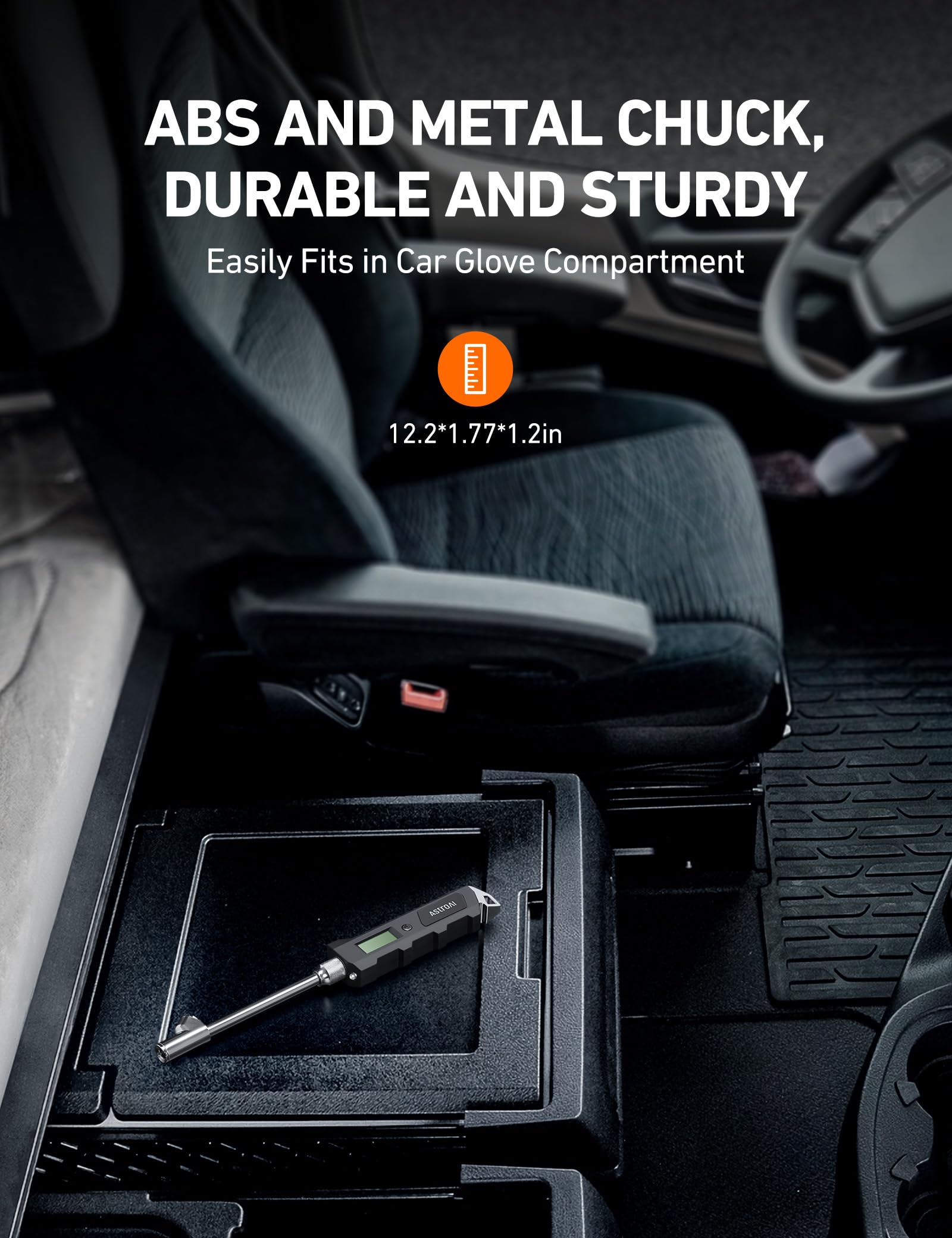 Heavy-Duty Digital Tire Pressure Gauge with Backlit LCD