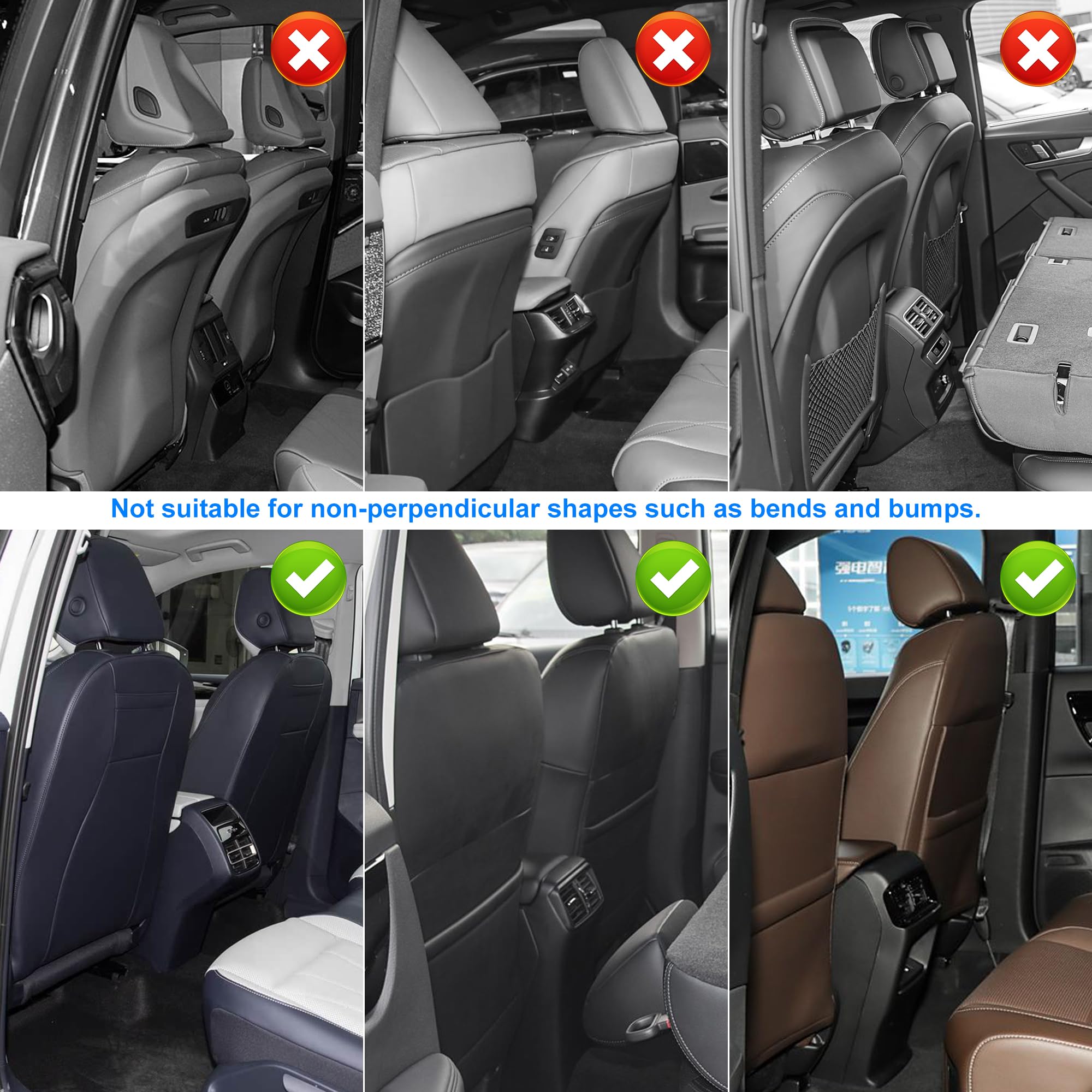 NUWQICD Car Kick Mats Back Seat Protector with 2 Pocket Storage Organizer