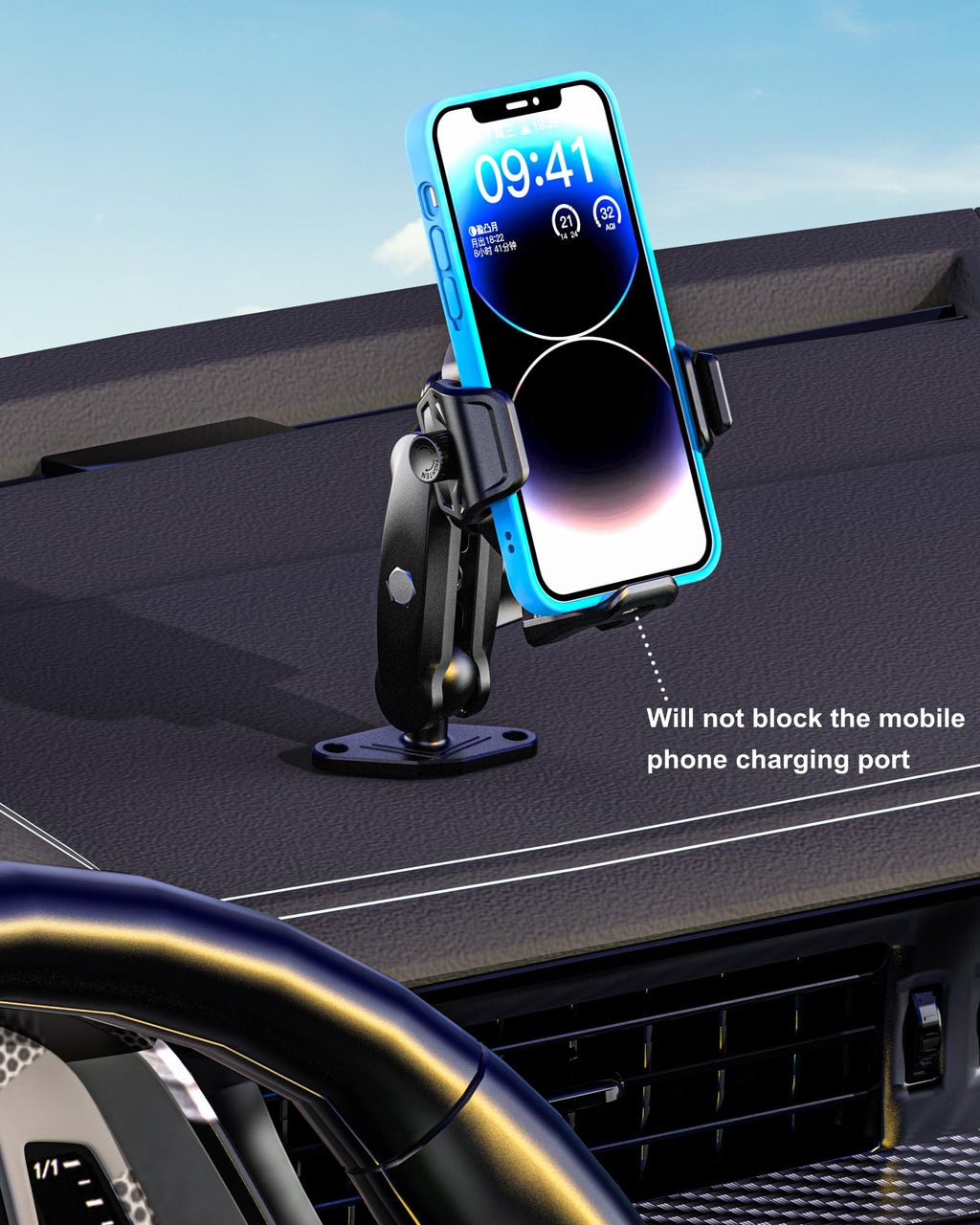 BRCOVAN Anti-Theft Phone Mount Holder with Vibration Dampener, 1s Locking
