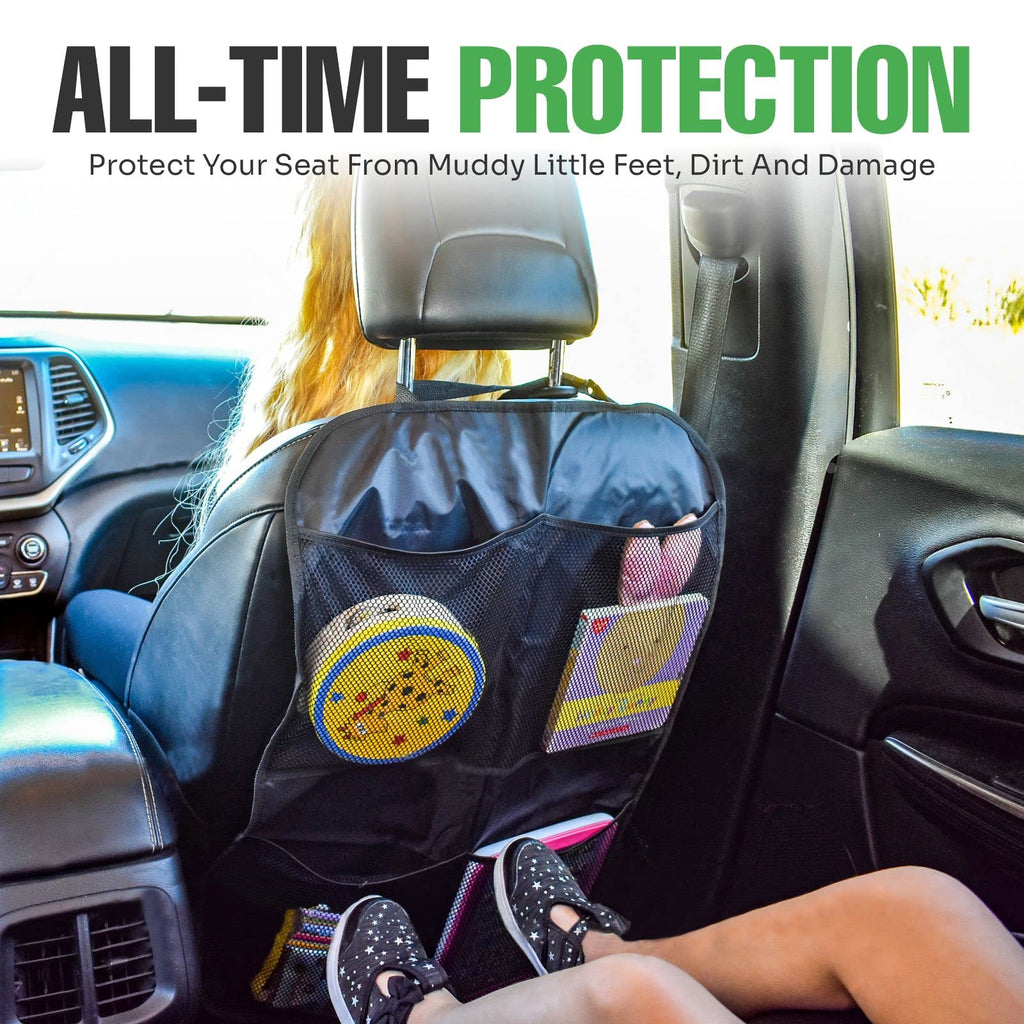 lebogner Back Seat Cover for Kids + 3 Pocket Storage Organizer