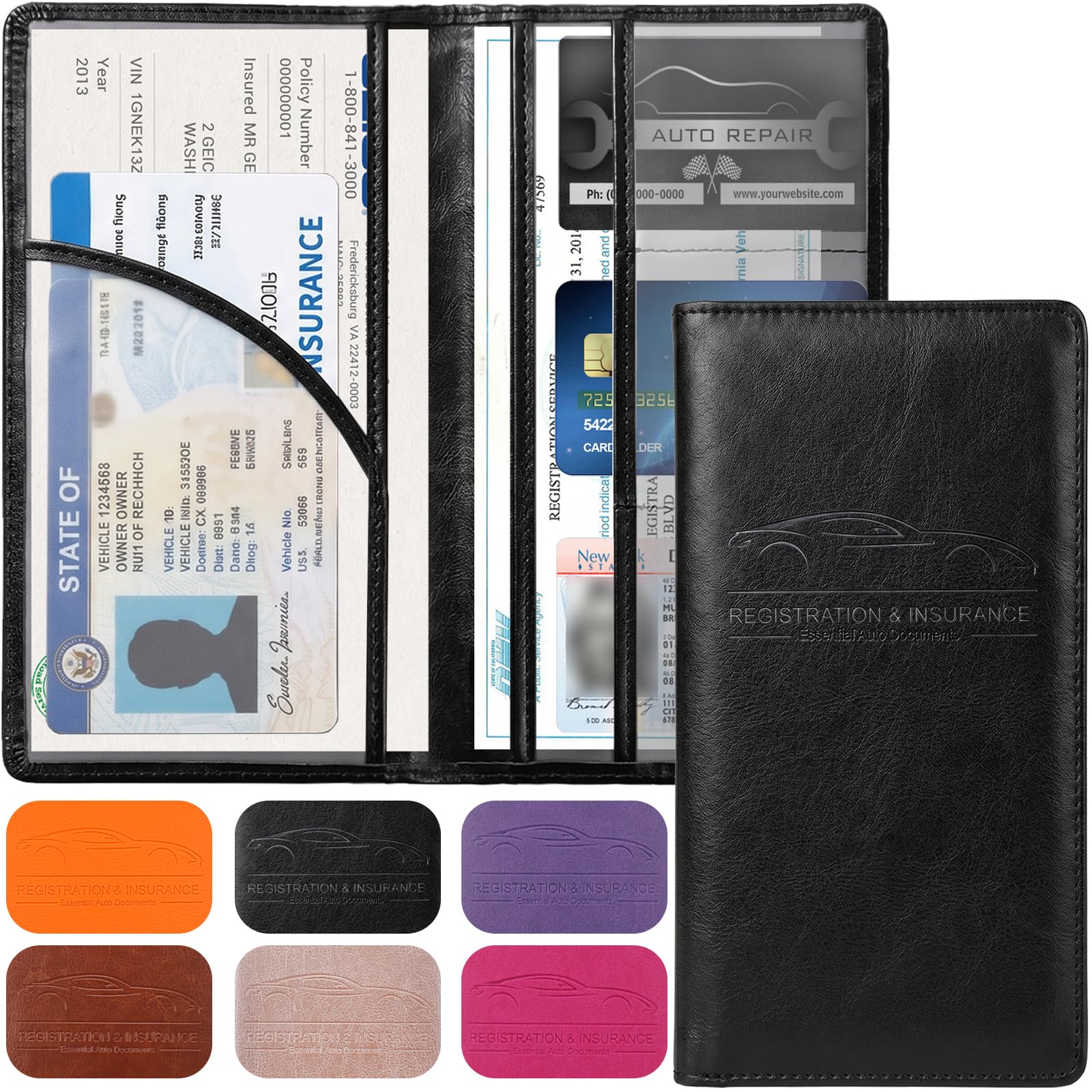 Magnetic Car Registration and Insurance Document Holder