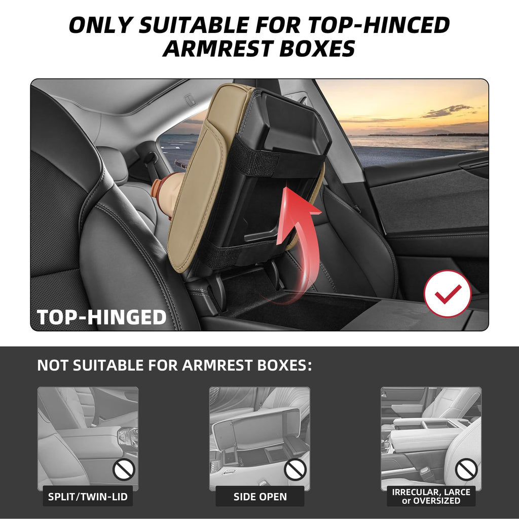 5-in-1 Nappa Leather Center Console Armrest Cover