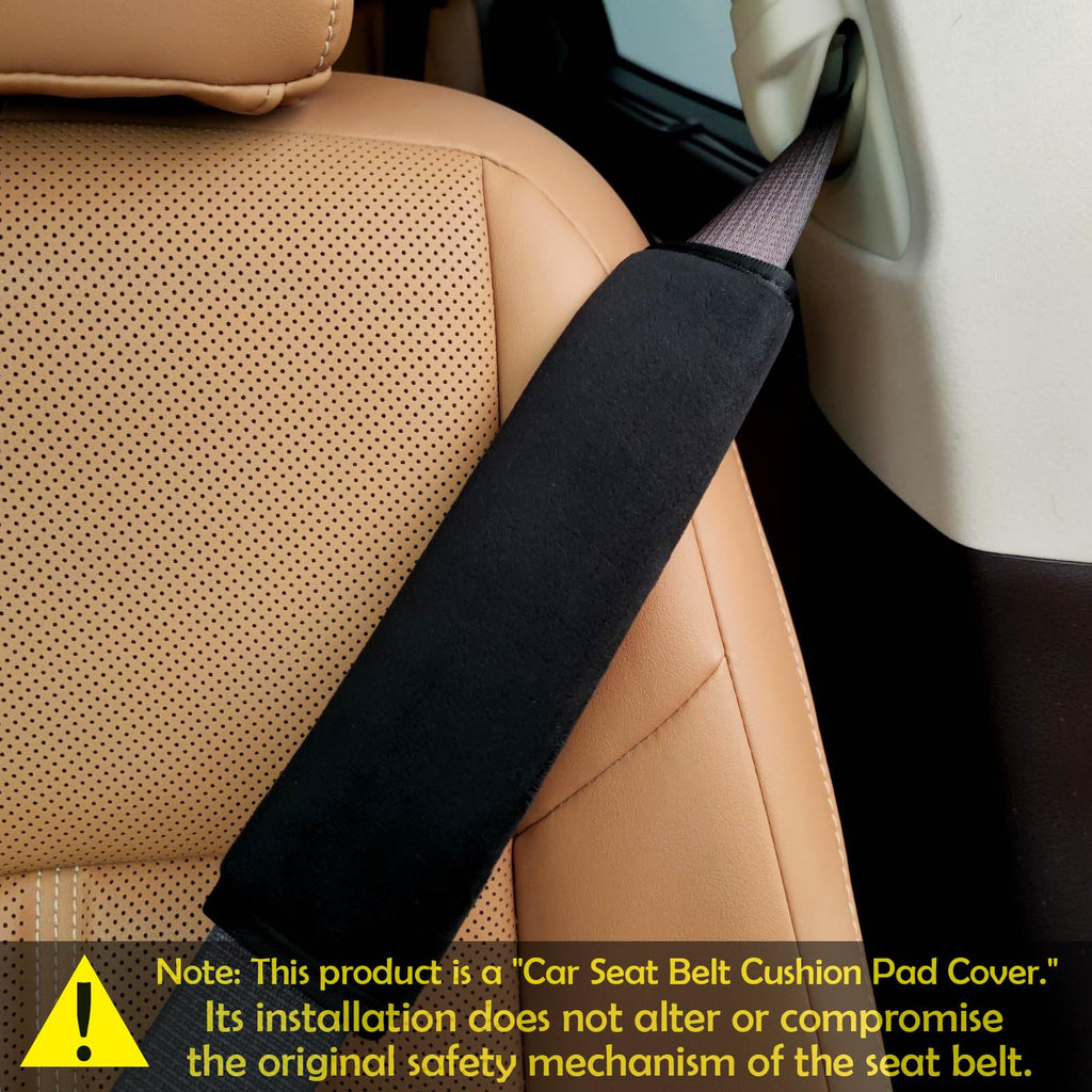 Universal Black Seat Belt Shoulder Pads, 2-Pack