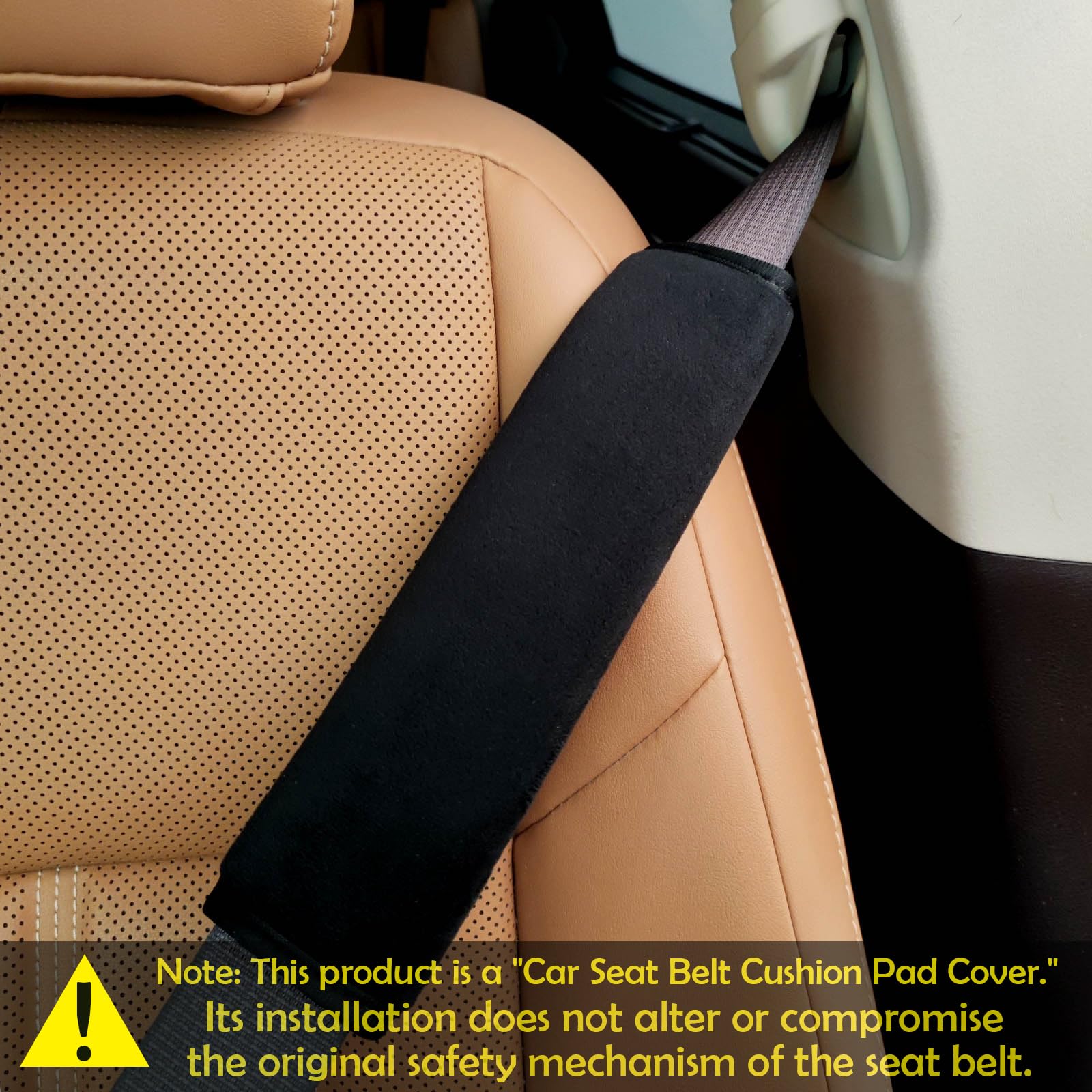 Universal Black Seat Belt Shoulder Pads, 2-Pack