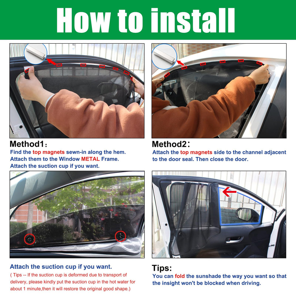 Magnetic Car Side Window Sun Shade Cover for UV Protection