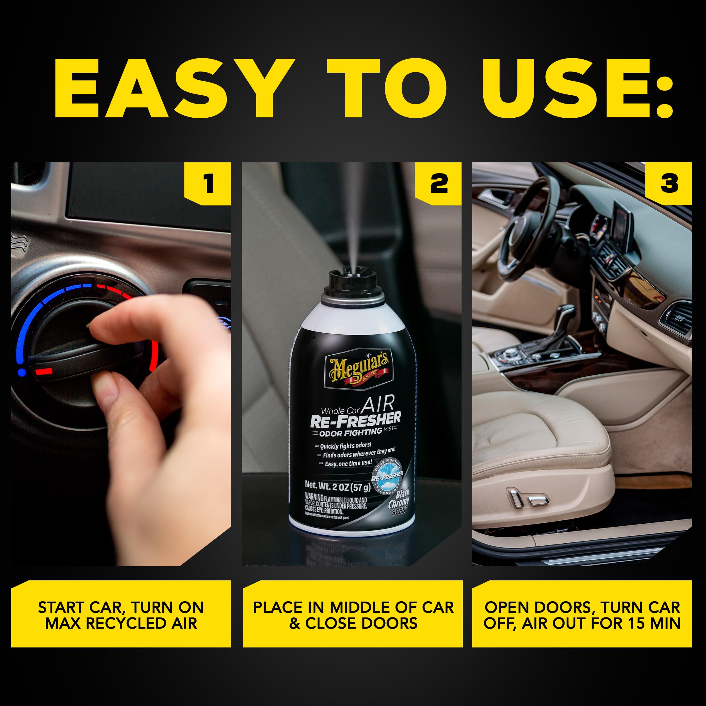 Meguiar’s Whole Car Air Refresher, Easy-to-Use Air Freshener Diffuser Spray