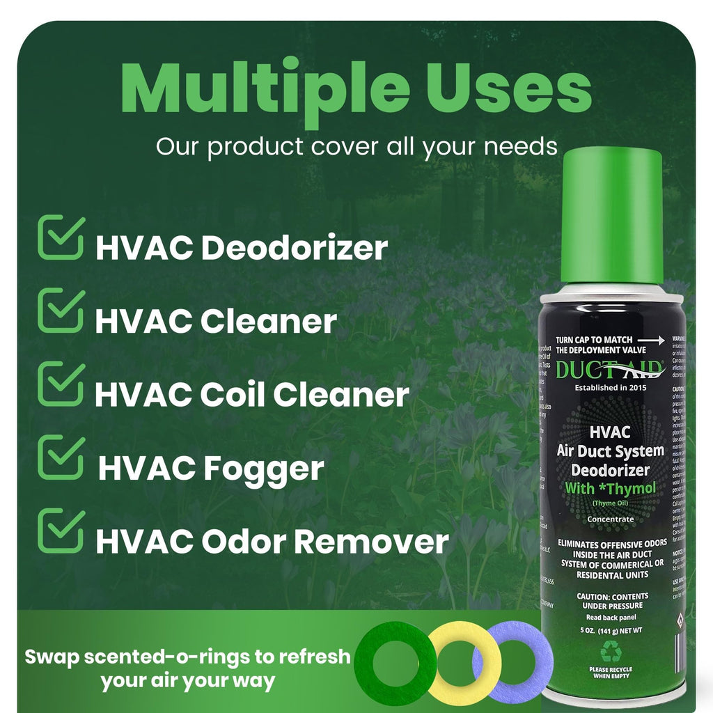 Air Freshener for HVAC Systems, Commercial, Residential & Cars| Made with Thyme extract, natural Plant based | Treatment for bad odor, Smoke, Shoes & Pet | HVAC Scent & Air Duct Deodorizer