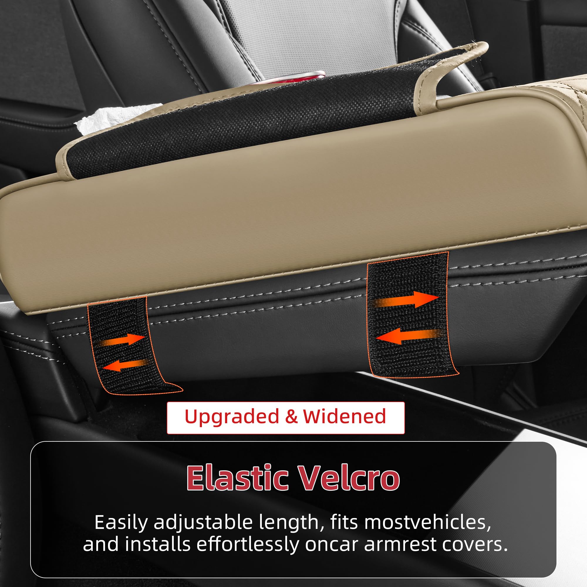5-in-1 Nappa Leather Center Console Armrest Cover