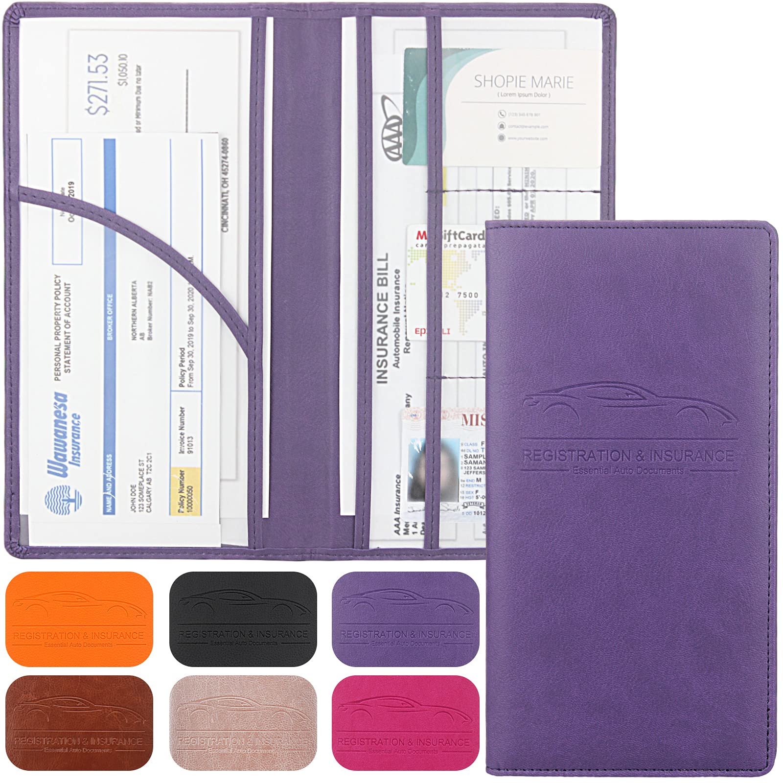 Magnetic Car Registration and Insurance Document Holder