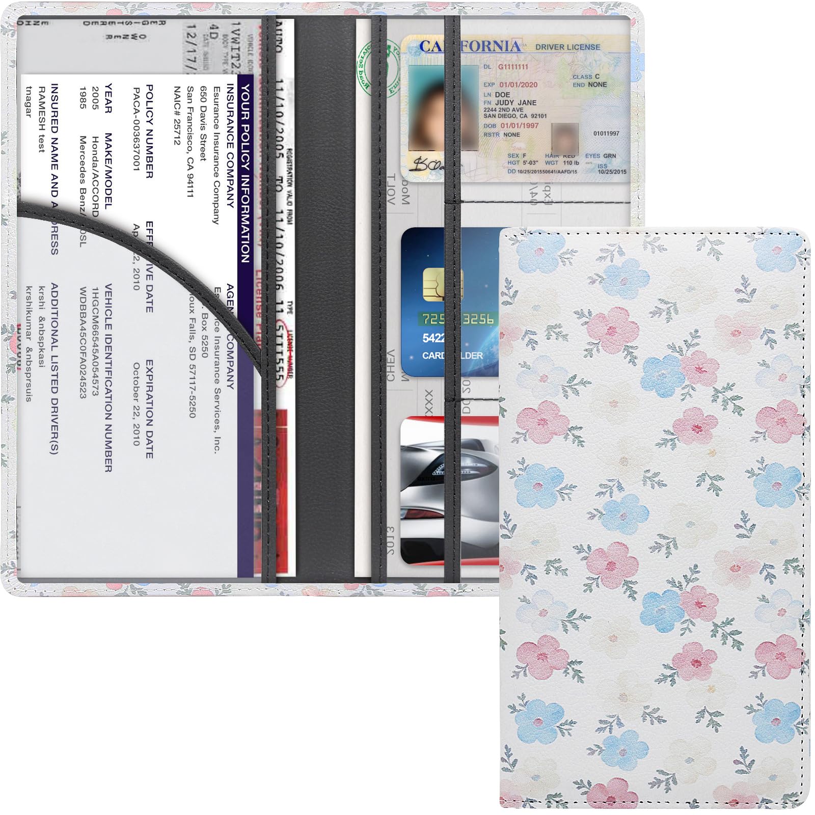 Magnetic Car Registration and Insurance Document Holder