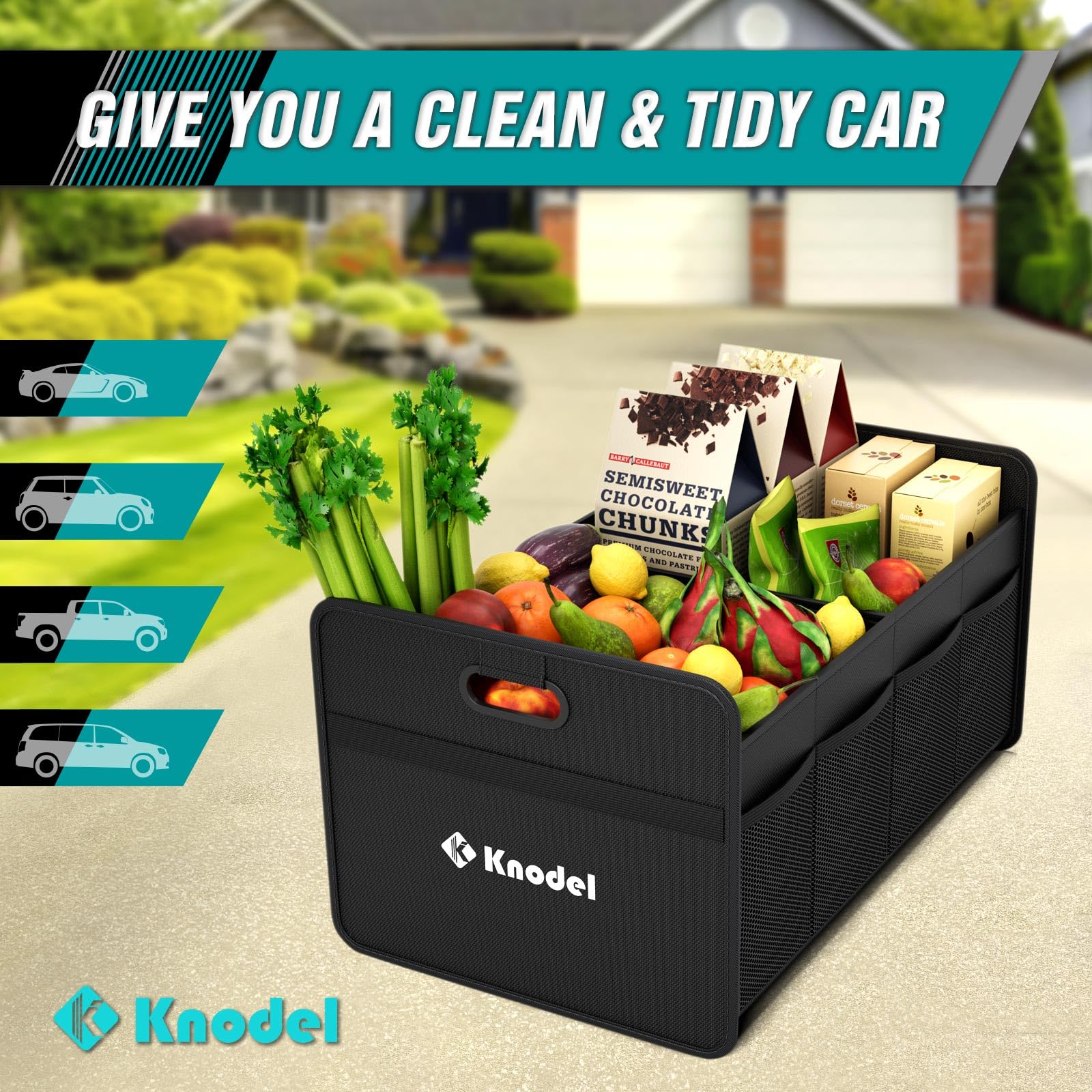 K KNODEL SKD Car Trunk Organizer, Foldable Organizer for Car