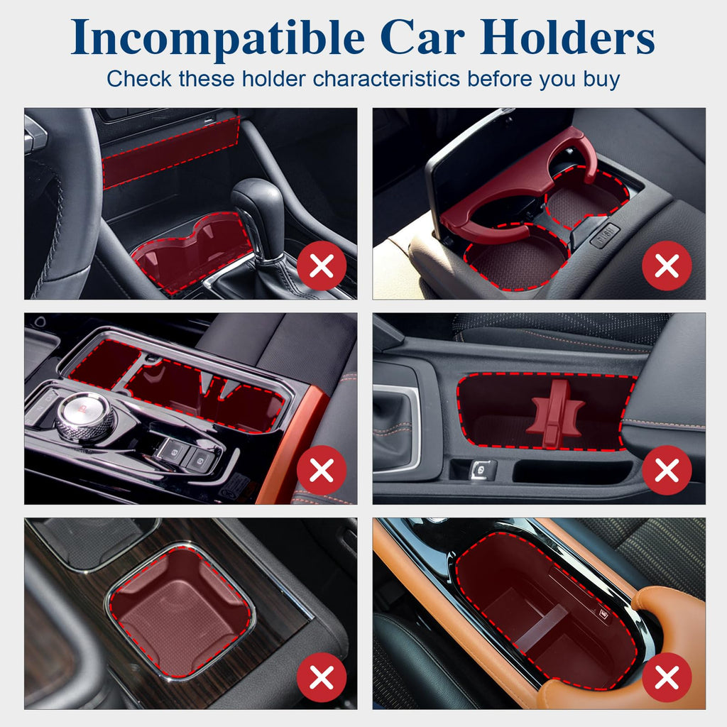Car Cup Holder Expander, Cup Holder Extender Adapter with Expandable Arm and Adjustable Base, Compatible with Yeti Ramblers, Hydro Flasks, Stanley, Owala Most Coffee Mugs Bottles & Cups