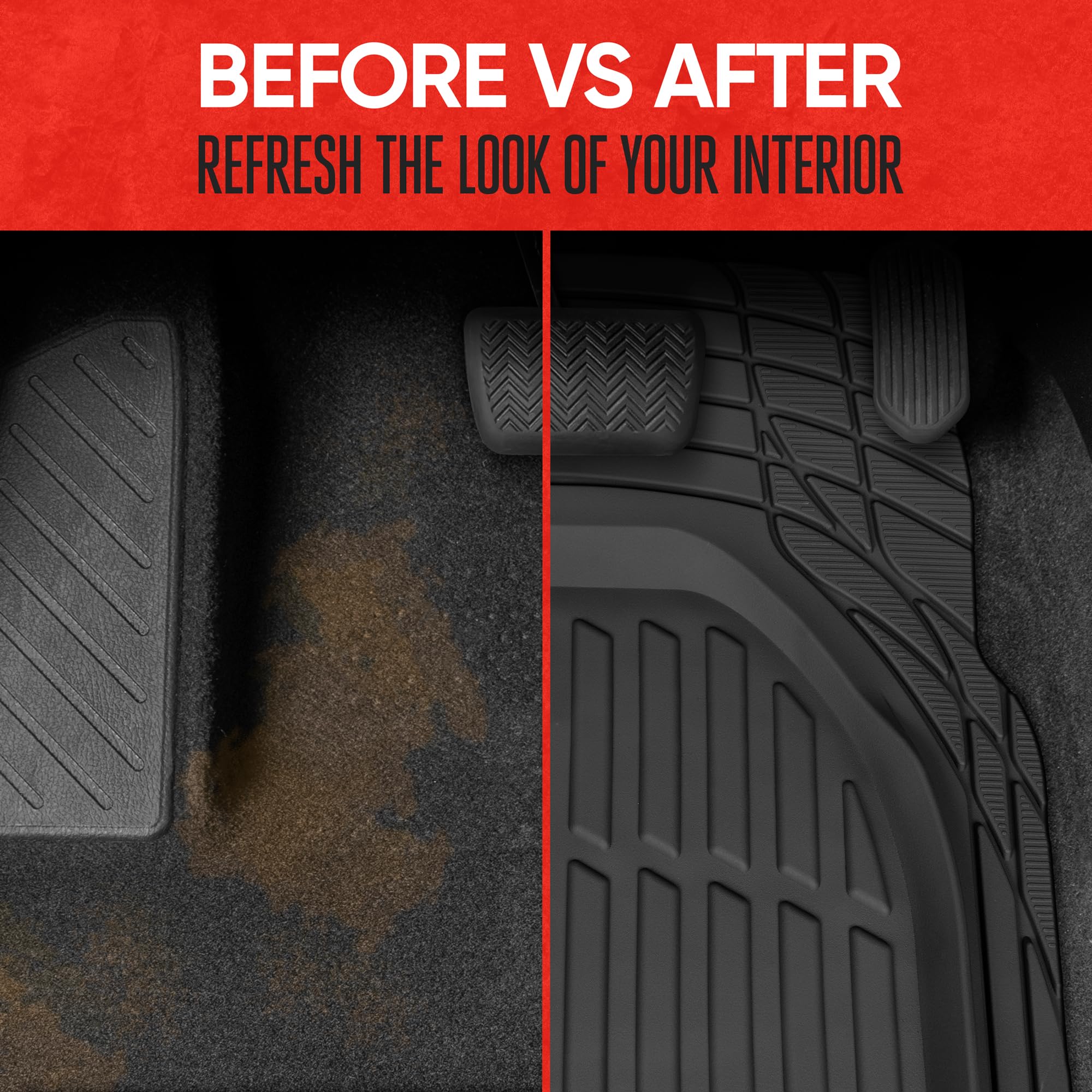 Motor Trend FlexTough All-Weather Floor Mats for Cars