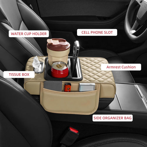 5-in-1 Nappa Leather Center Console Armrest Cover